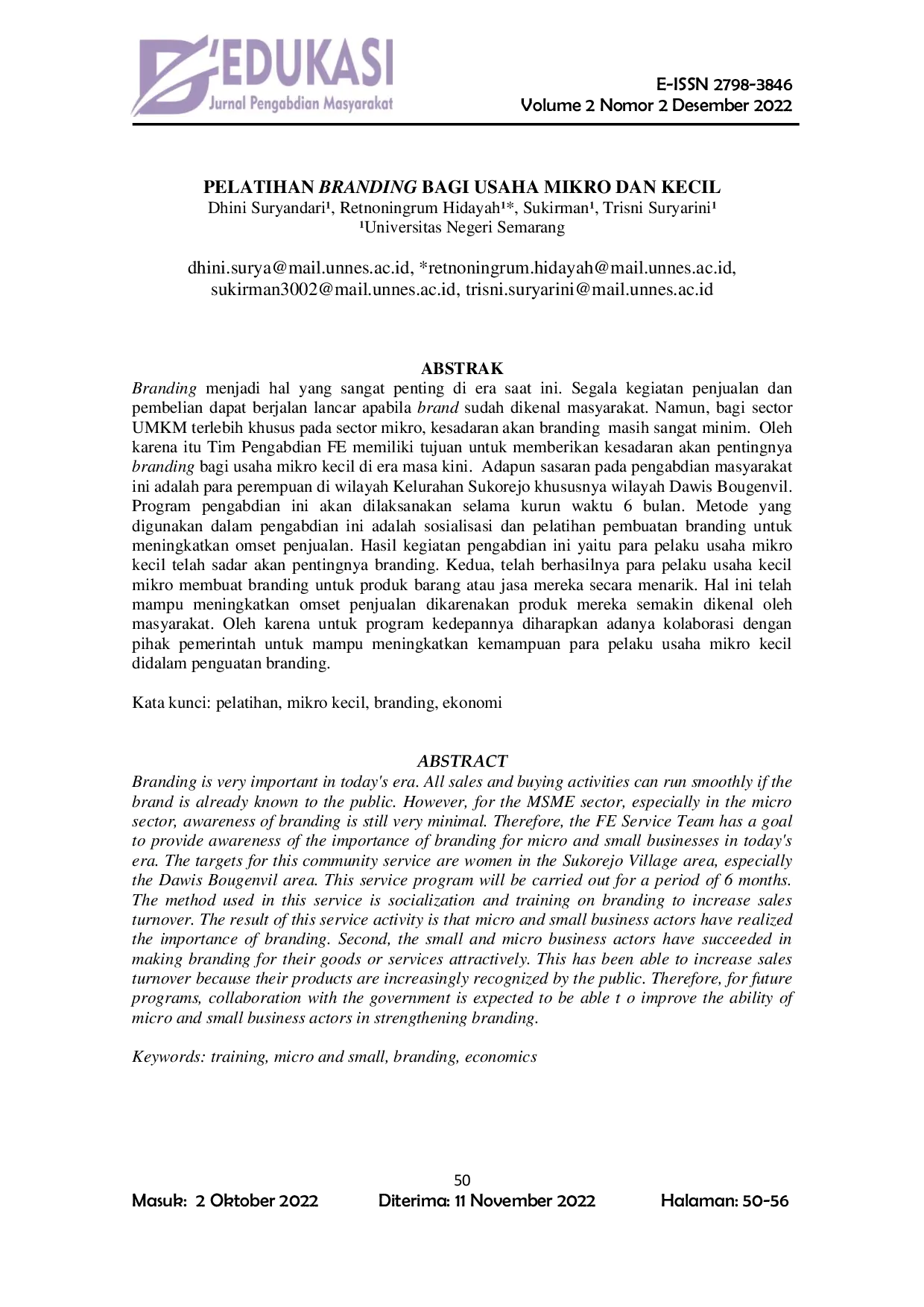 JURIS Pelatihan Branding Bagi Usaha Mikro Dan Kecil