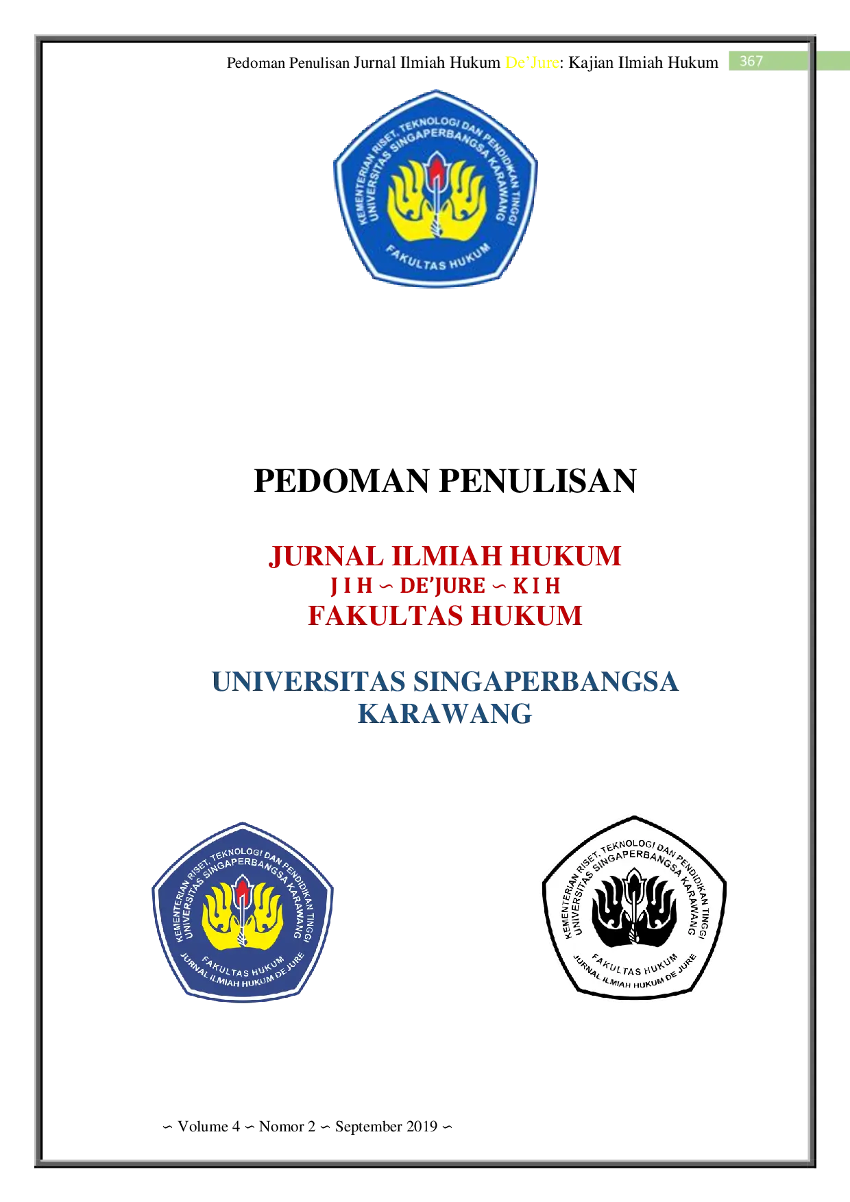 JURIS Pedoman Penulisan Jurnal Ilmiah Hukum De Jure Kajian Ilmiah Hukum