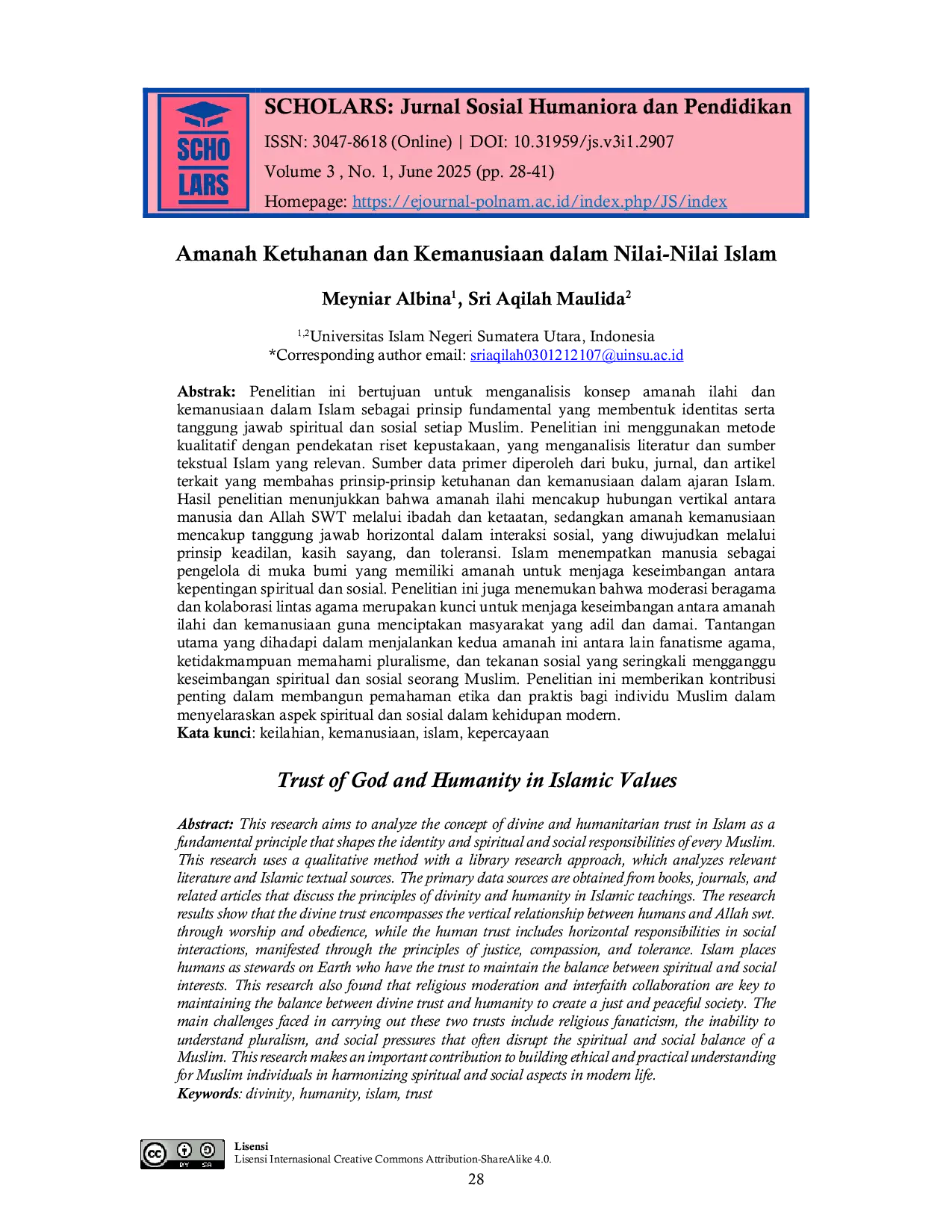 JURIS Amanah Ketuhanan Dan Kemanusiaan Dalam Nilai Nilai Islam