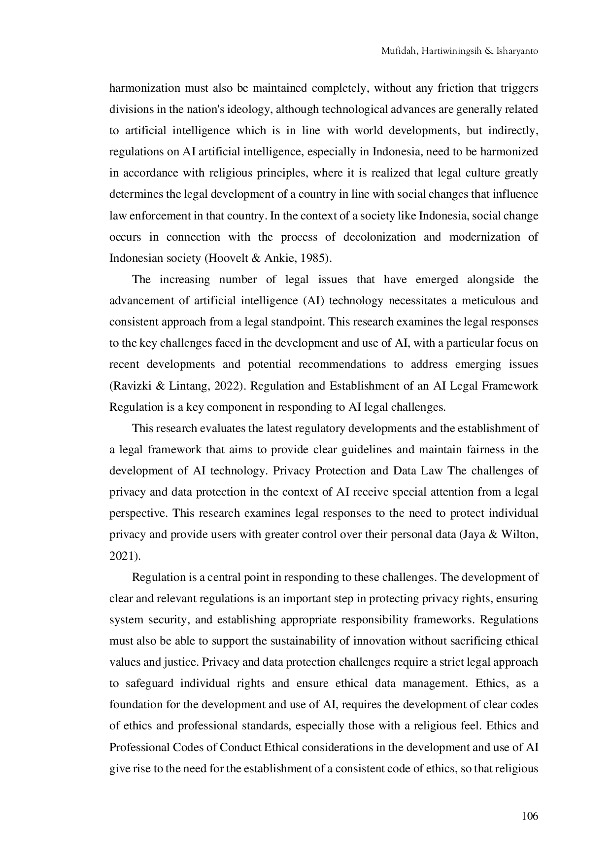 JURIS Harmonization of Artificial Intelligence Ai in Indonesia Exploration of Technology And Ethics in Islam