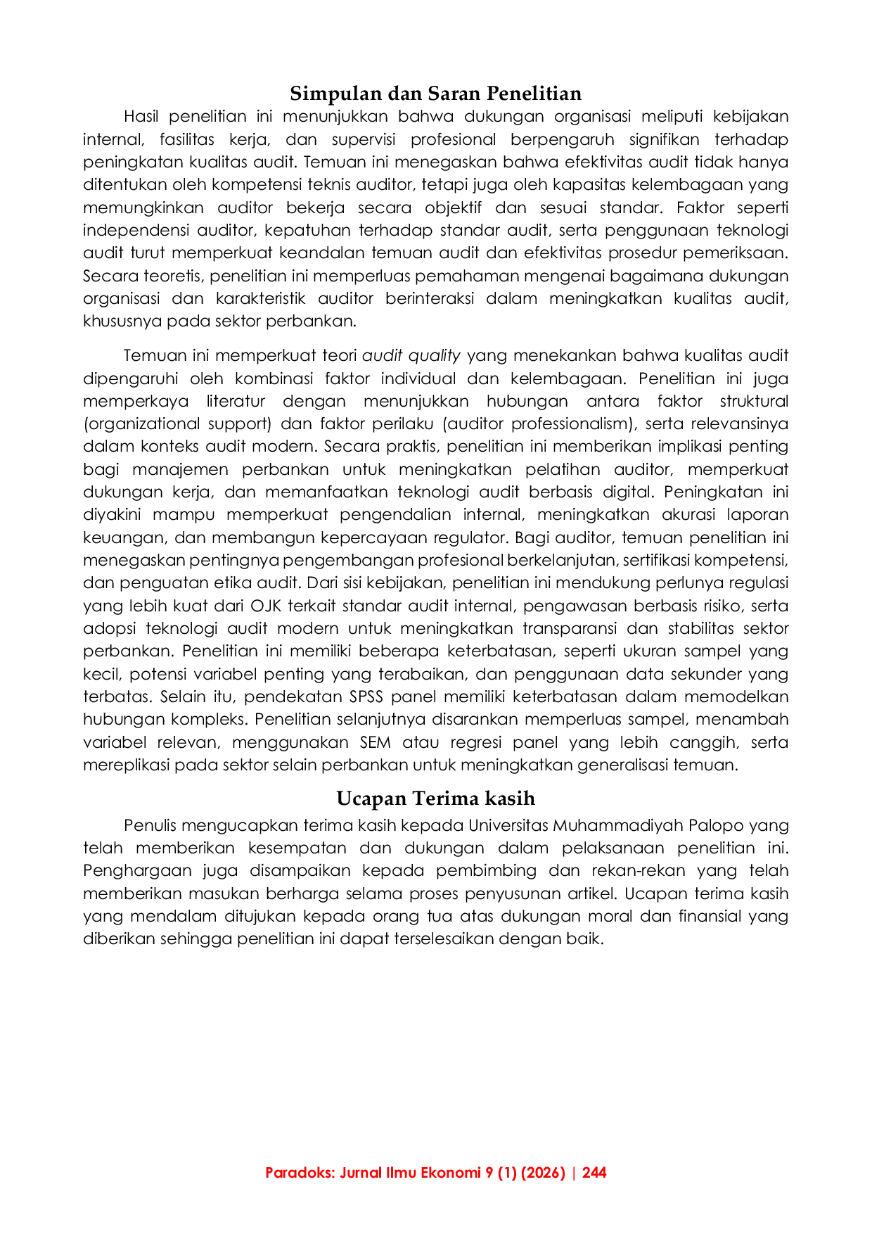 JURIS Analisis Faktor Faktor yang Mempengaruhi Kualitas Audit pada Perusahaan Perbankan yang Terdaftar di BEI Tahun 2020 2024