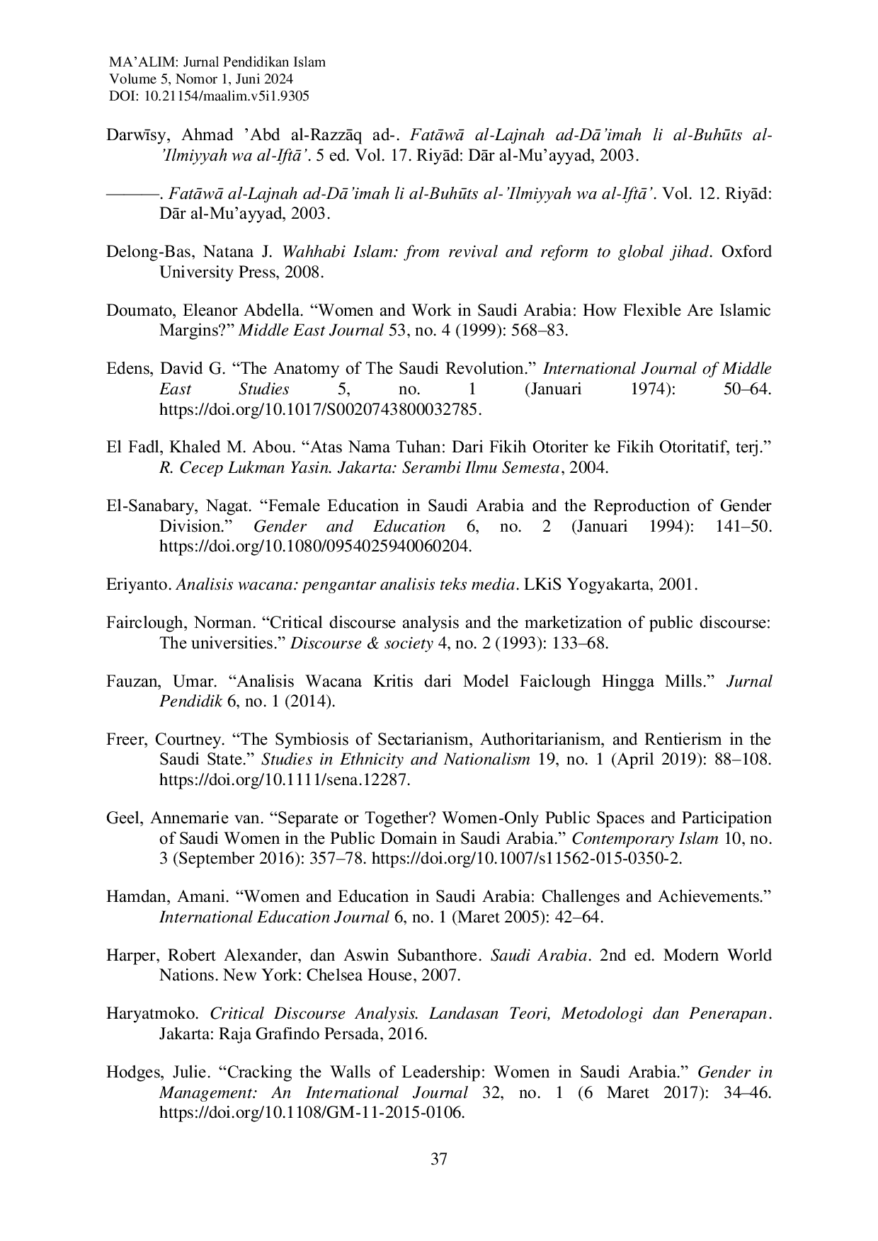 JURIS Fatwa Ulama dan Diskriminasi Perempuan pada Ranah Pendidikan