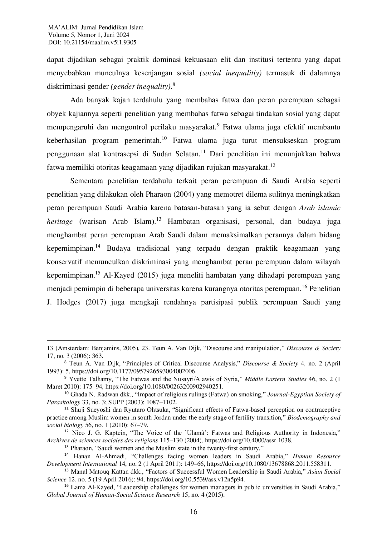 JURIS Fatwa Ulama dan Diskriminasi Perempuan pada Ranah Pendidikan