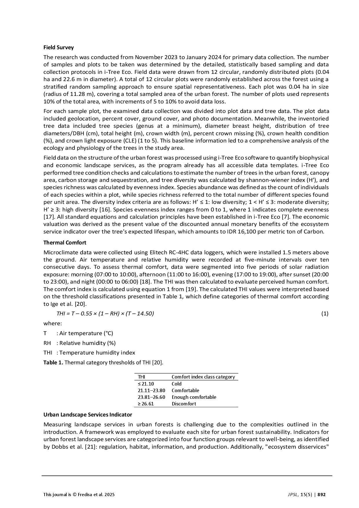 juris The Role of Urban Forest in Providing Landscape Services A Case Study from Bekasi City West Java Indonesia