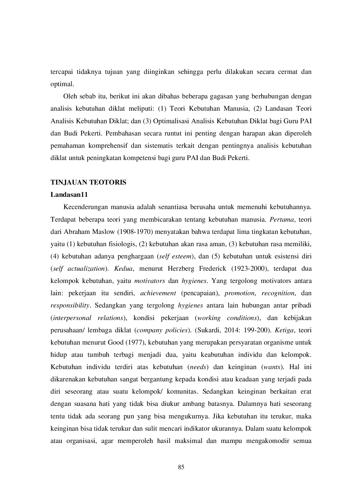 JURIS Urgensi Analisis Kebutuhan Diklat dalam Meningkatkan Kompetensi Guru PAI dan Budi Pekerti