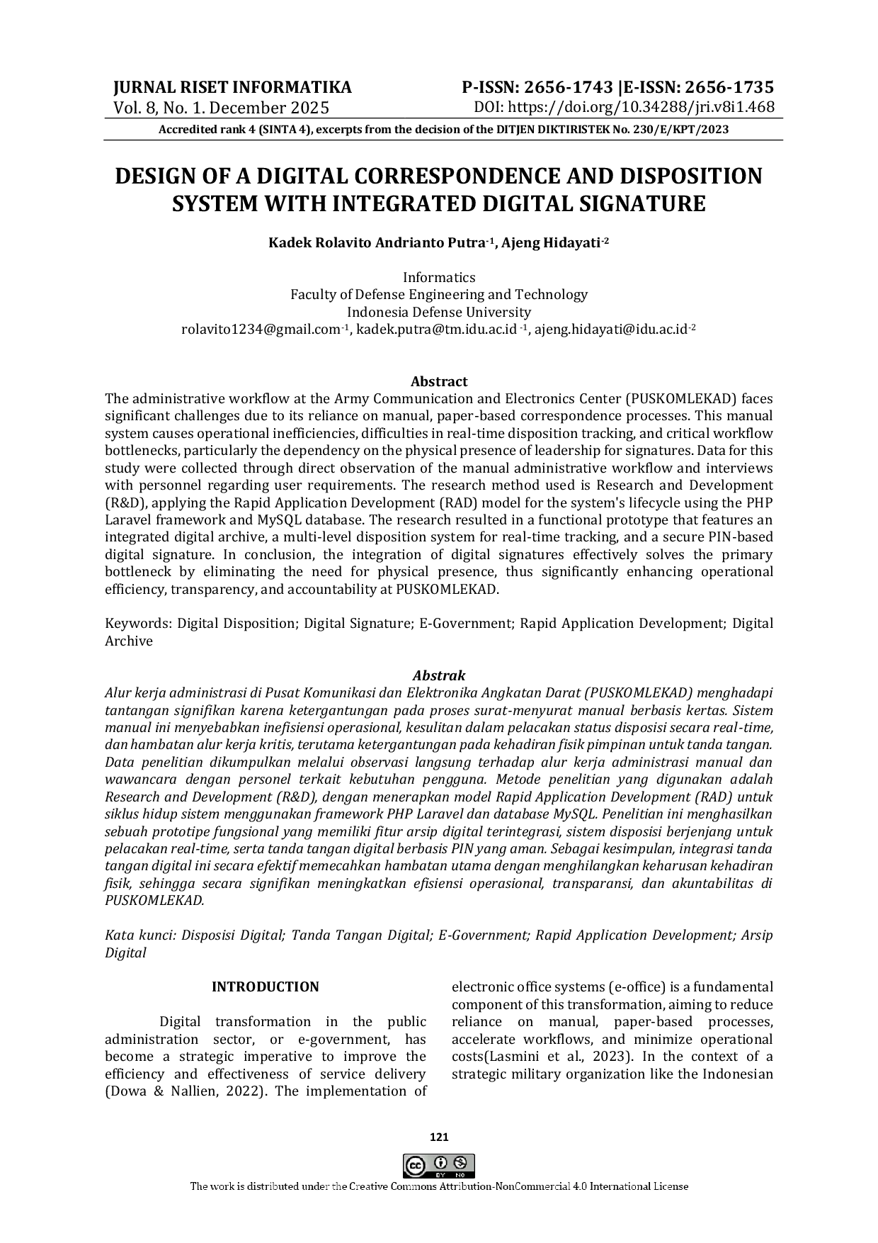 JURIS Design Of A Digital Correspondence And Disposition System With Integrated Digital Signature