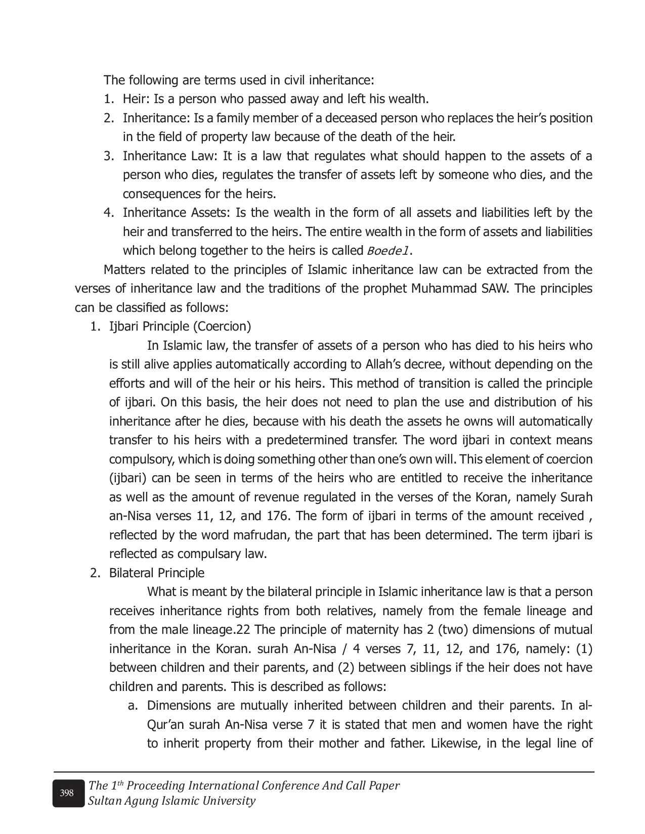 JURIS Political Transformation Of Islamic Inheritance Law Into National Law