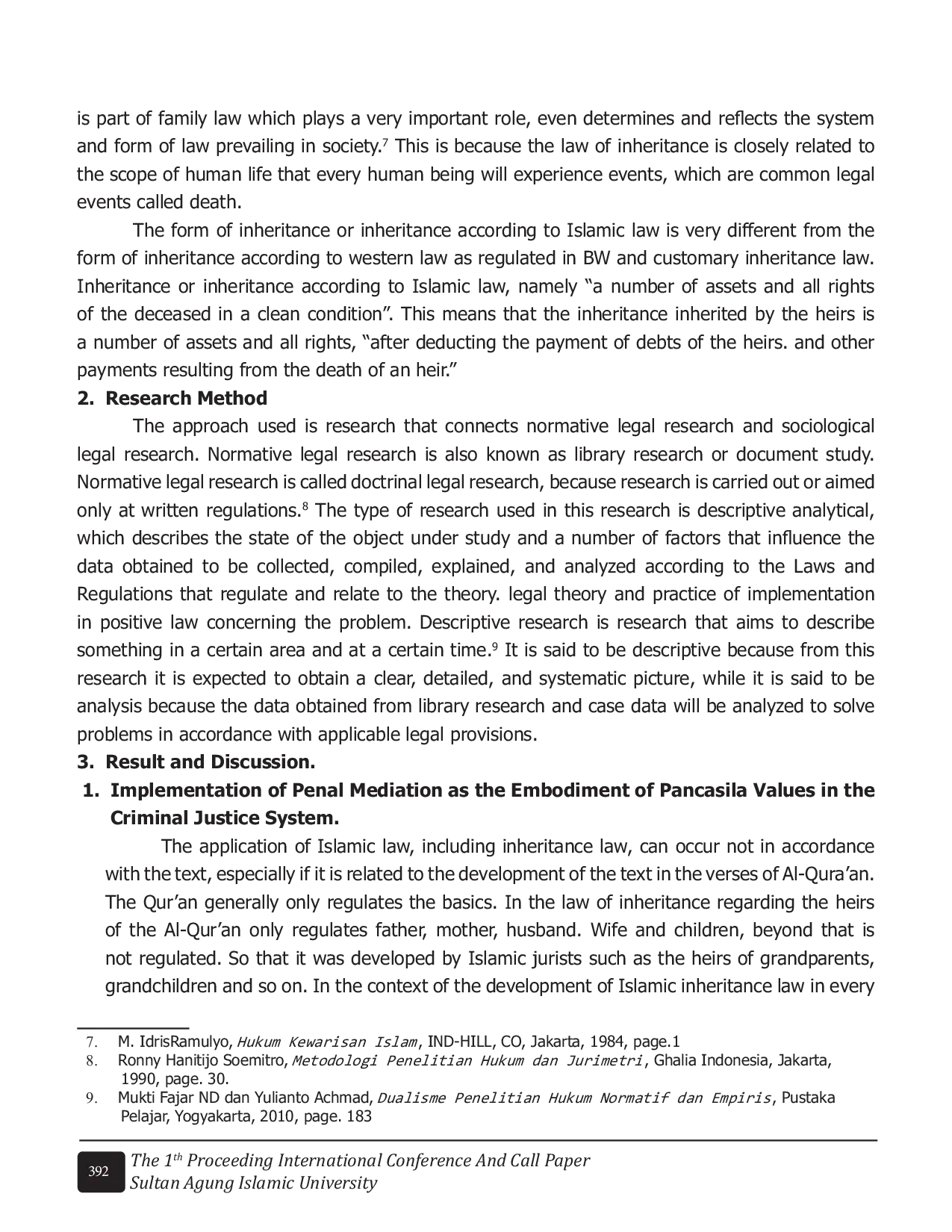 JURIS Political Transformation Of Islamic Inheritance Law Into National Law