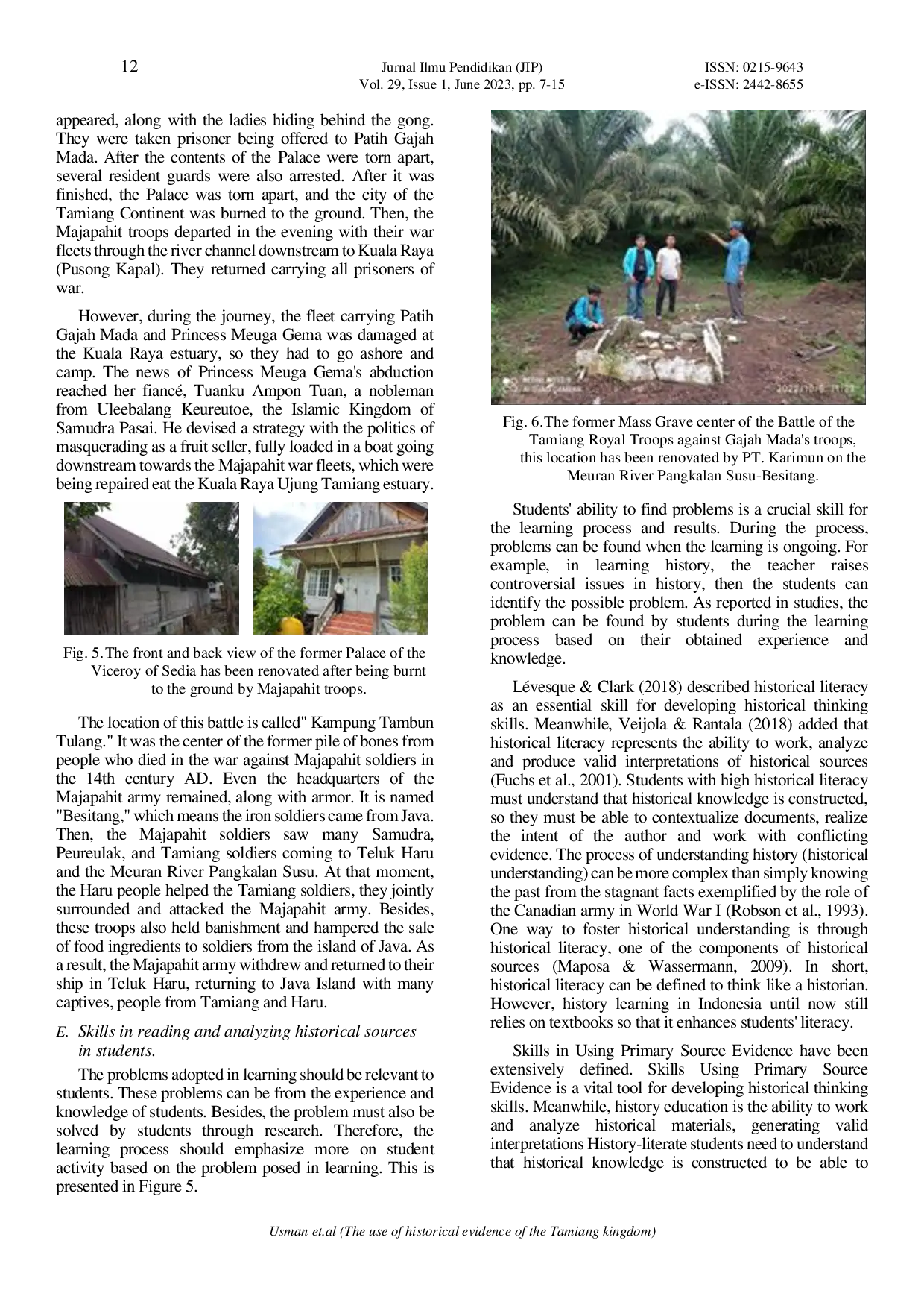 JURIS The use of historical evidence of the Tamiang kingdom on the east coast of Aceh as a source for learning local history for high school students