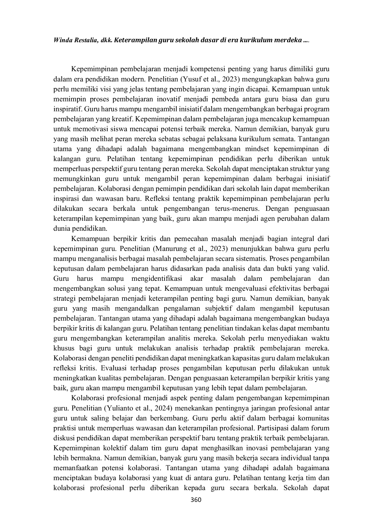 JURIS Keterampilan Guru Sekolah Dasar di Era Kurikulum Merdeka Kajian Literatur Sistematis