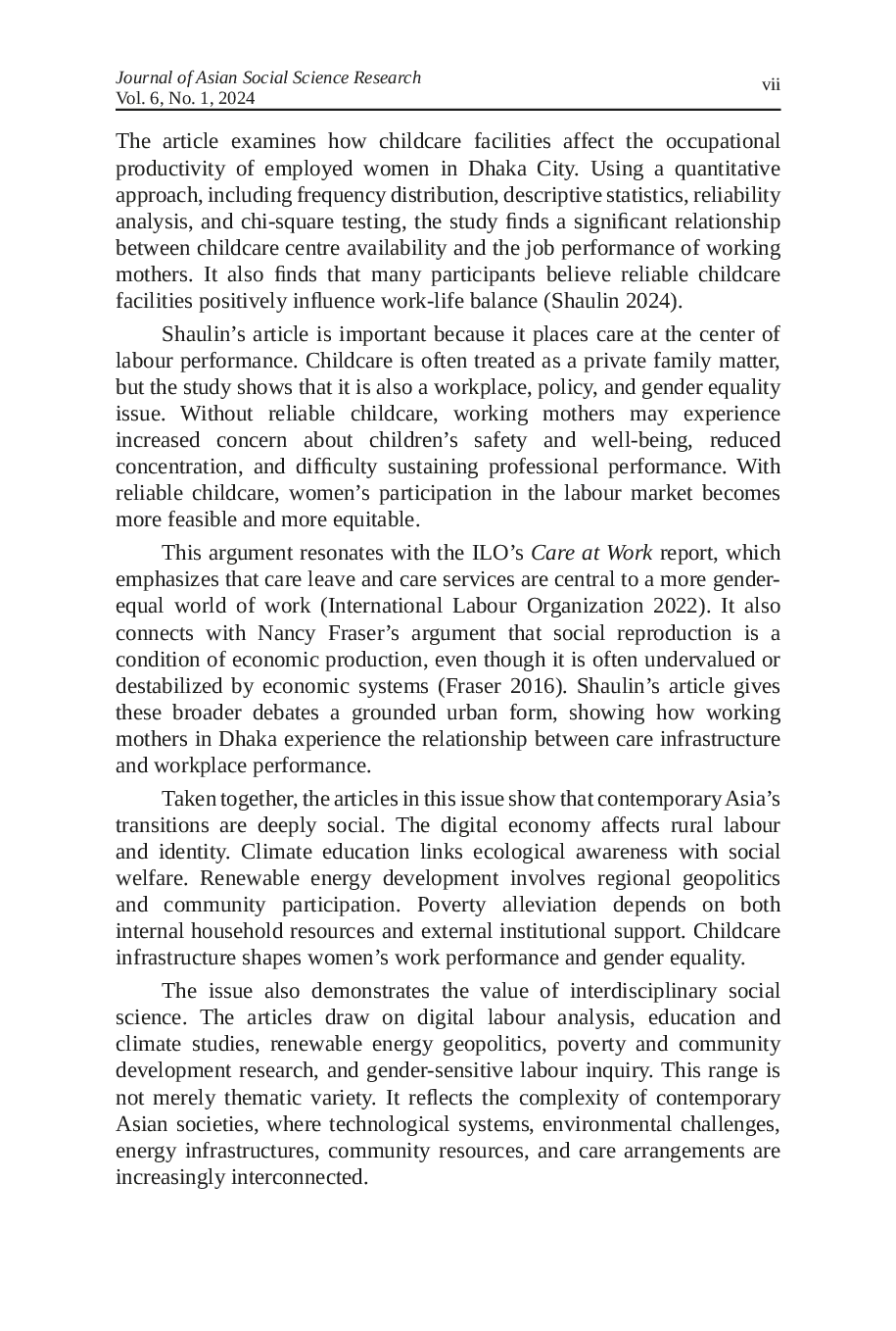 JURIS Editors Introduction Labour Care and Just Transitions in Contemporary Asia