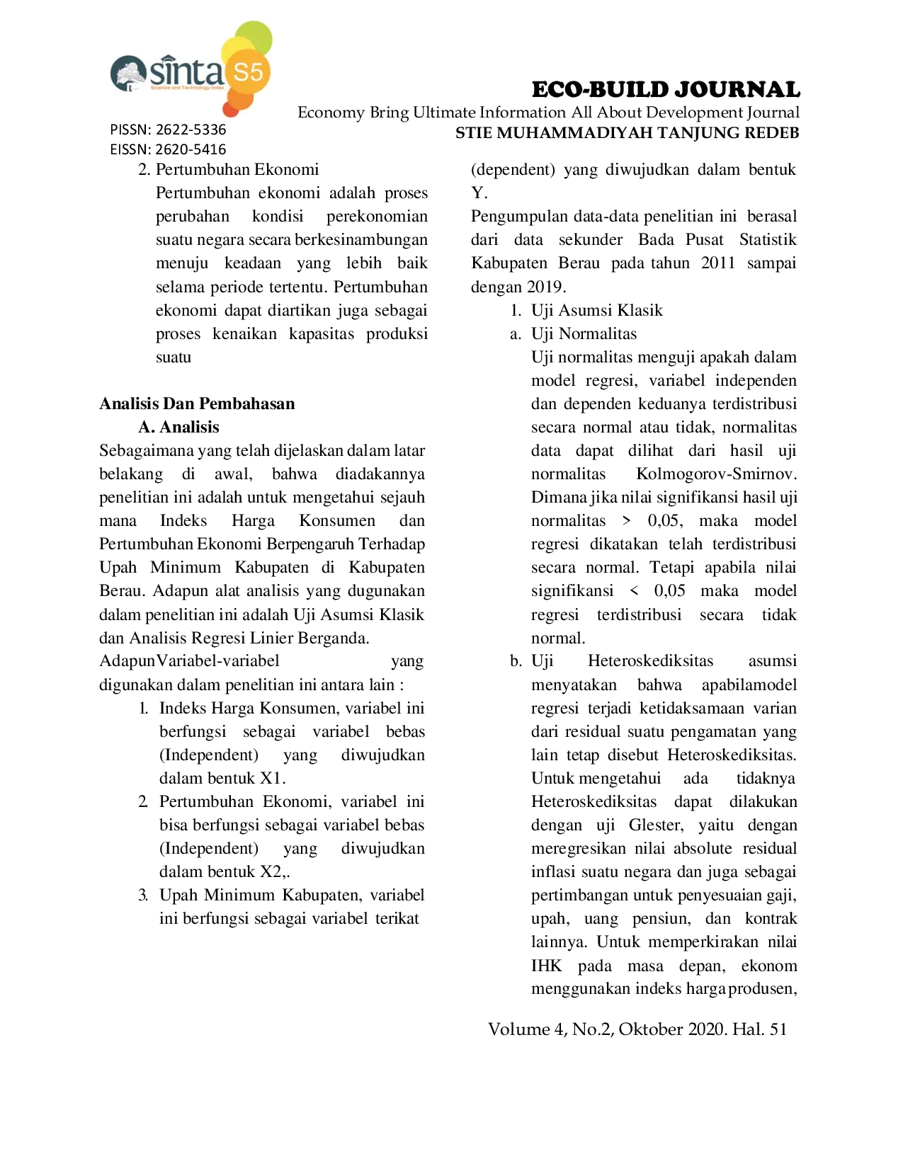 JURIS Analisis Faktor Faktor yang Mempengaruhi Tingkat Penetapan Upah di Kabupaten Berau Tahun 2011 2019