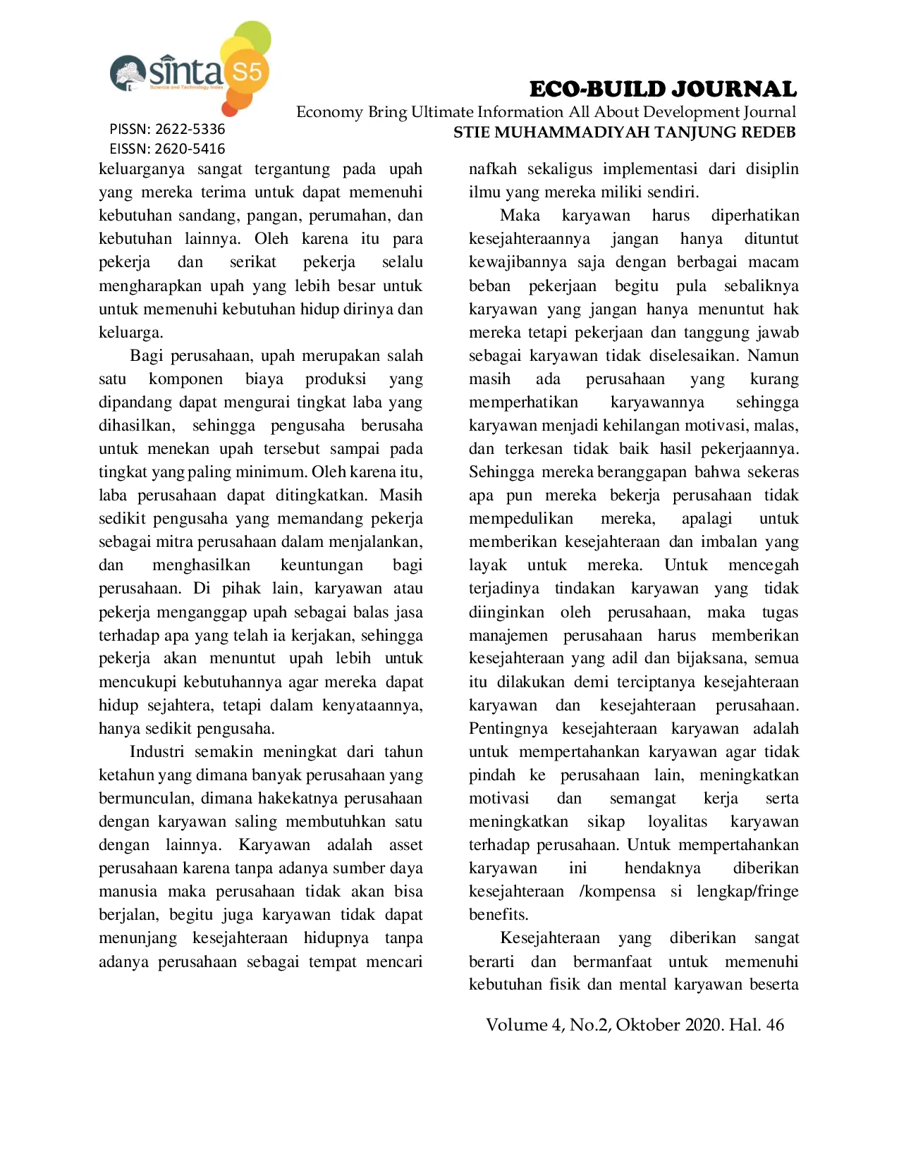 JURIS Analisis Faktor Faktor yang Mempengaruhi Tingkat Penetapan Upah di Kabupaten Berau Tahun 2011 2019