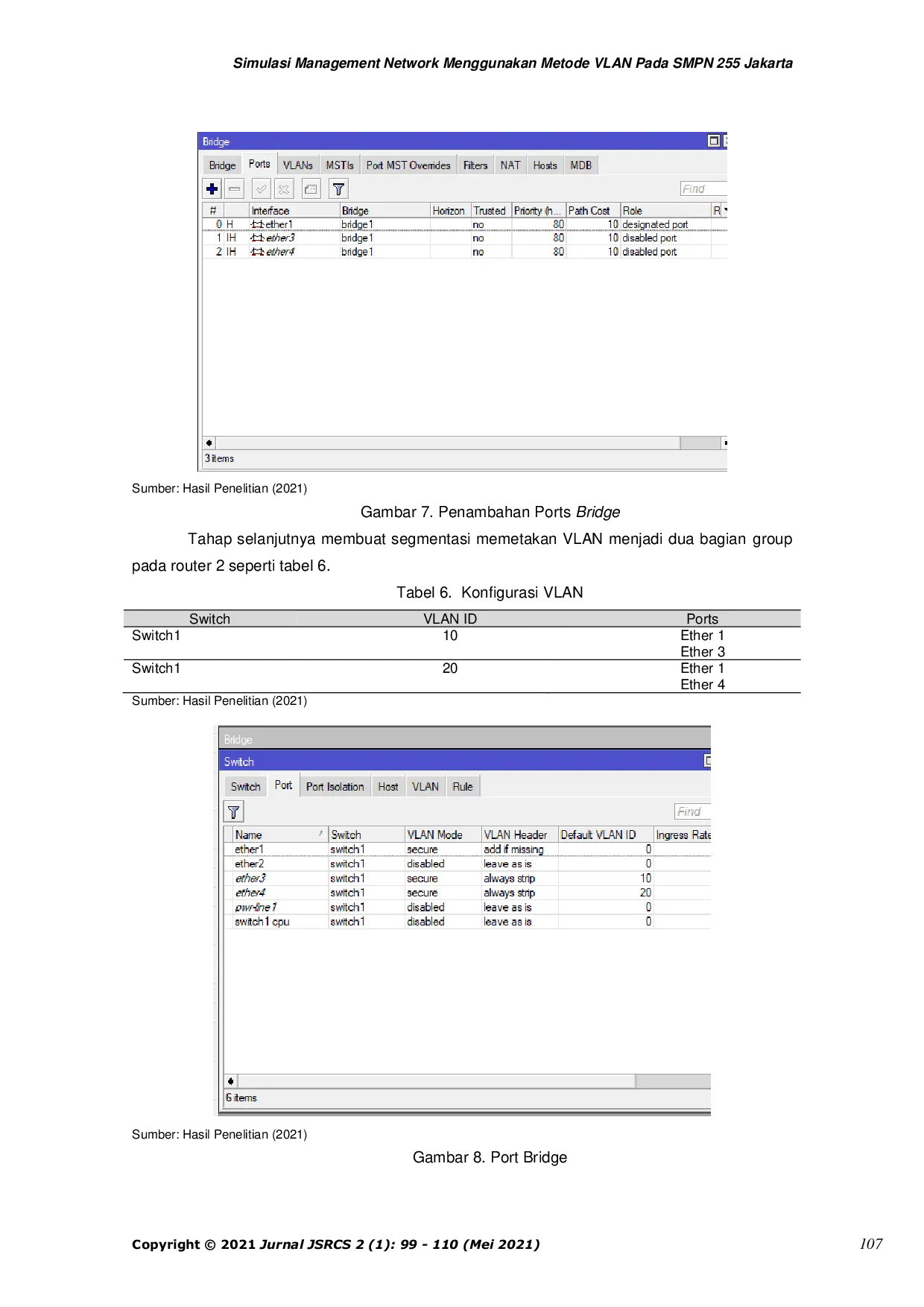JURIS Simulasi Management Network Menggunakan Metode VLAN Pada SMPN 255 Jakarta