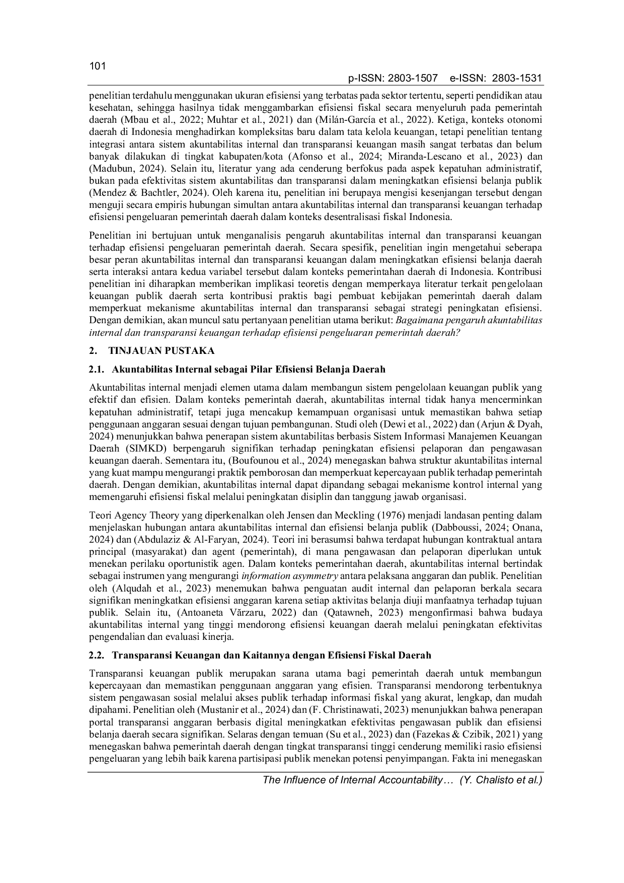 JURIS The Influence of Internal Accountability and Financial Transparency on the Efficiency of Regional Government Expenditure