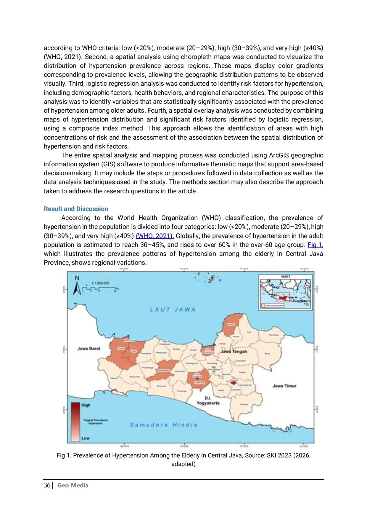 JURIS Spatial distribution and risk factors for hypertension among the elderly in Central Java Province
