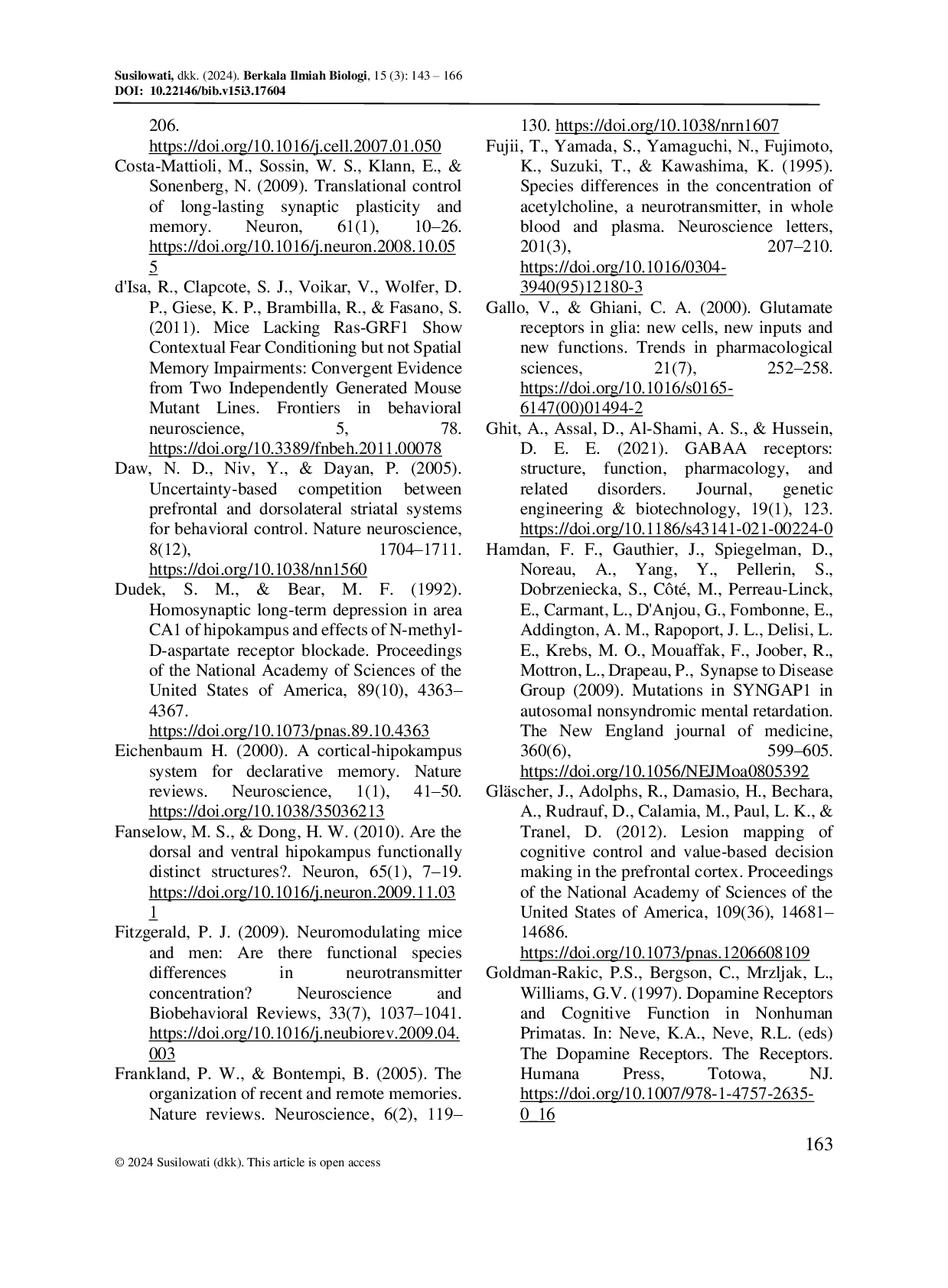 JURIS Sistem Memori dan Pembelajaran pada Mamalia