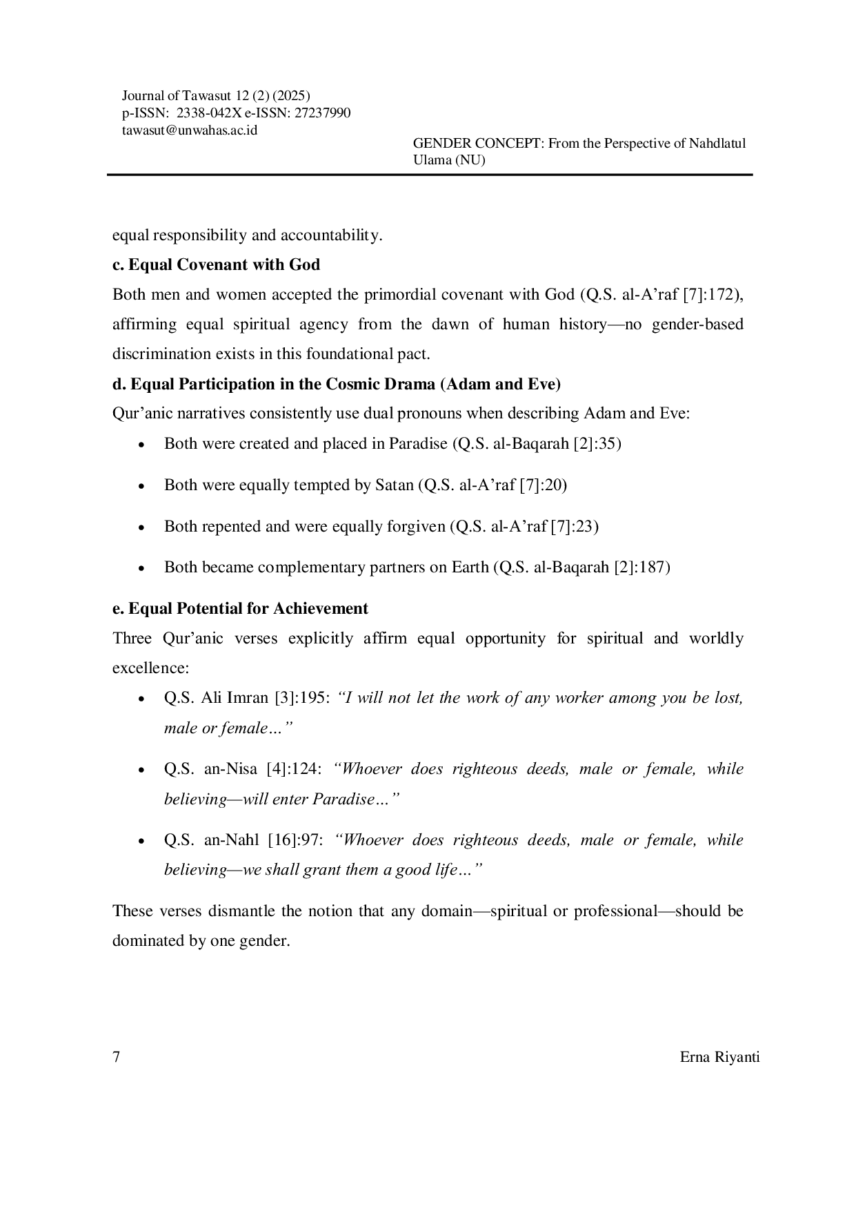 JURIS GENDER CONCEPT From the Perspective of Nahdlatul Ulama NU