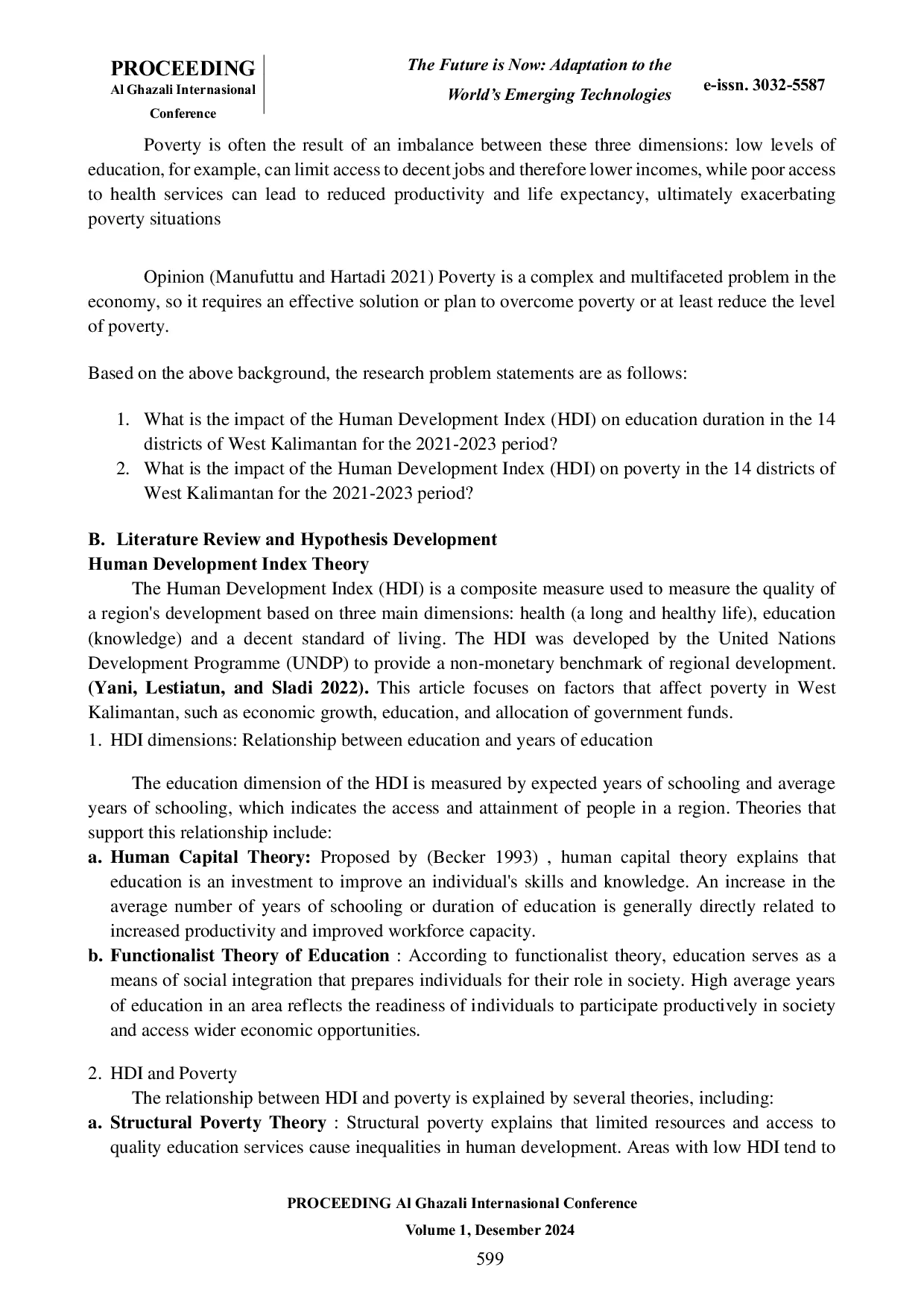 JURIS The Impact Of Human Growth Index On Years Of Education And Poverty In 14 Districts Of West Kalimantan For The Period 2021 2023