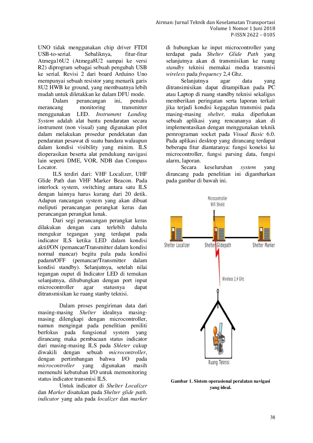 JURIS Design of ILS LED Transmitter Indicator Monitoring System at Tjilik Riwut Palangkaraya Airport
