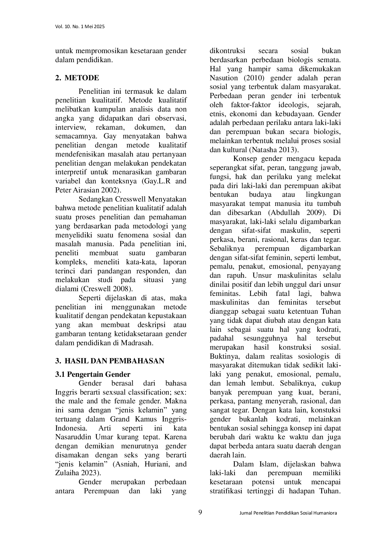 JURIS Ketidaksetaraan Gender Dalam Pendidikan di Madrasah