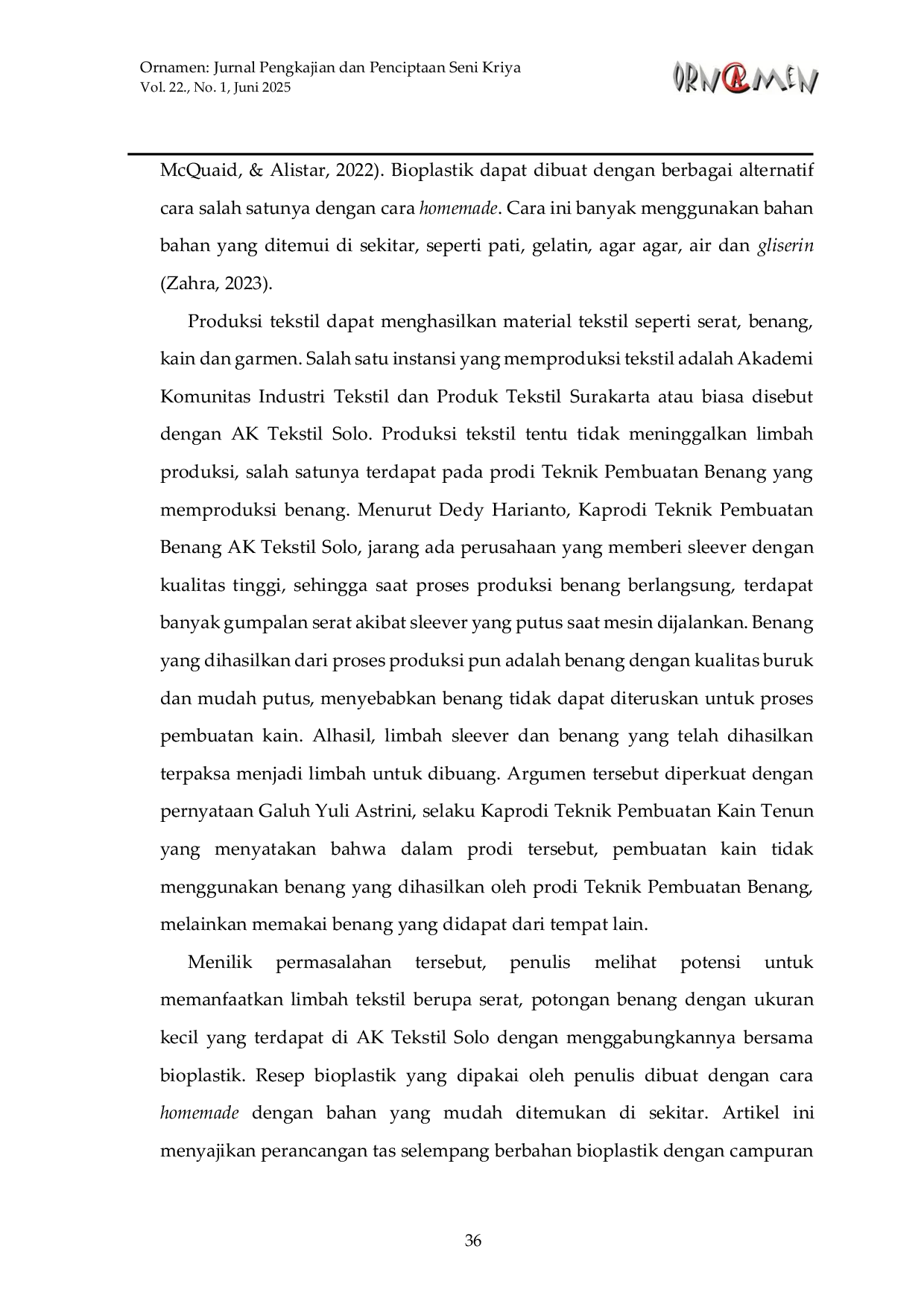 JURIS Perancangan Tas Selempang dengan Material Bioplastik Berbasis Gelatin dan Campuran Limbah Tekstil