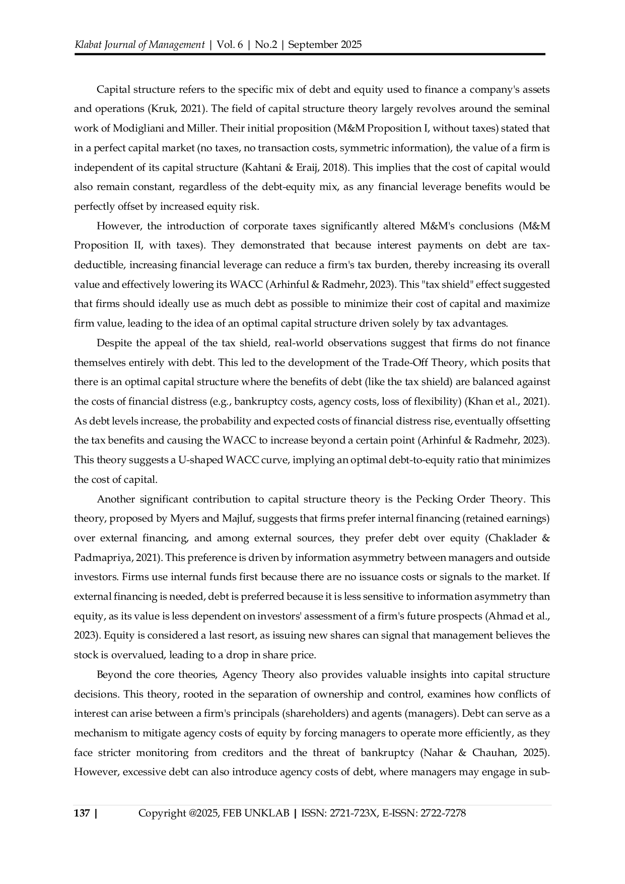 JURIS Cost of Capital Revisited Trends and Insights via Bibliometric Analysis and Literature Review