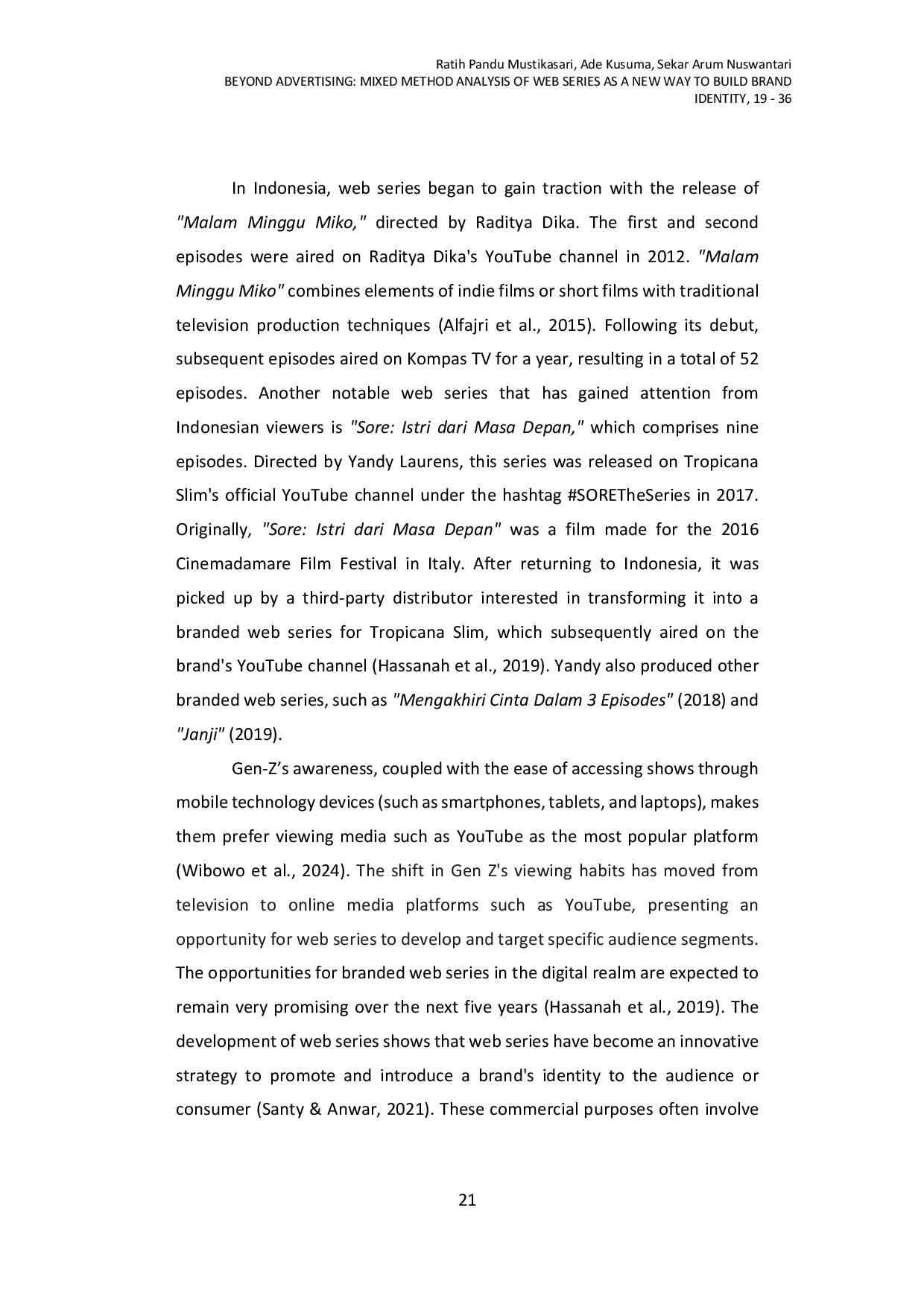 JURIS Beyond Advertising Mixed Method Analysis of Web Series as a New Way to Build Brand Identity