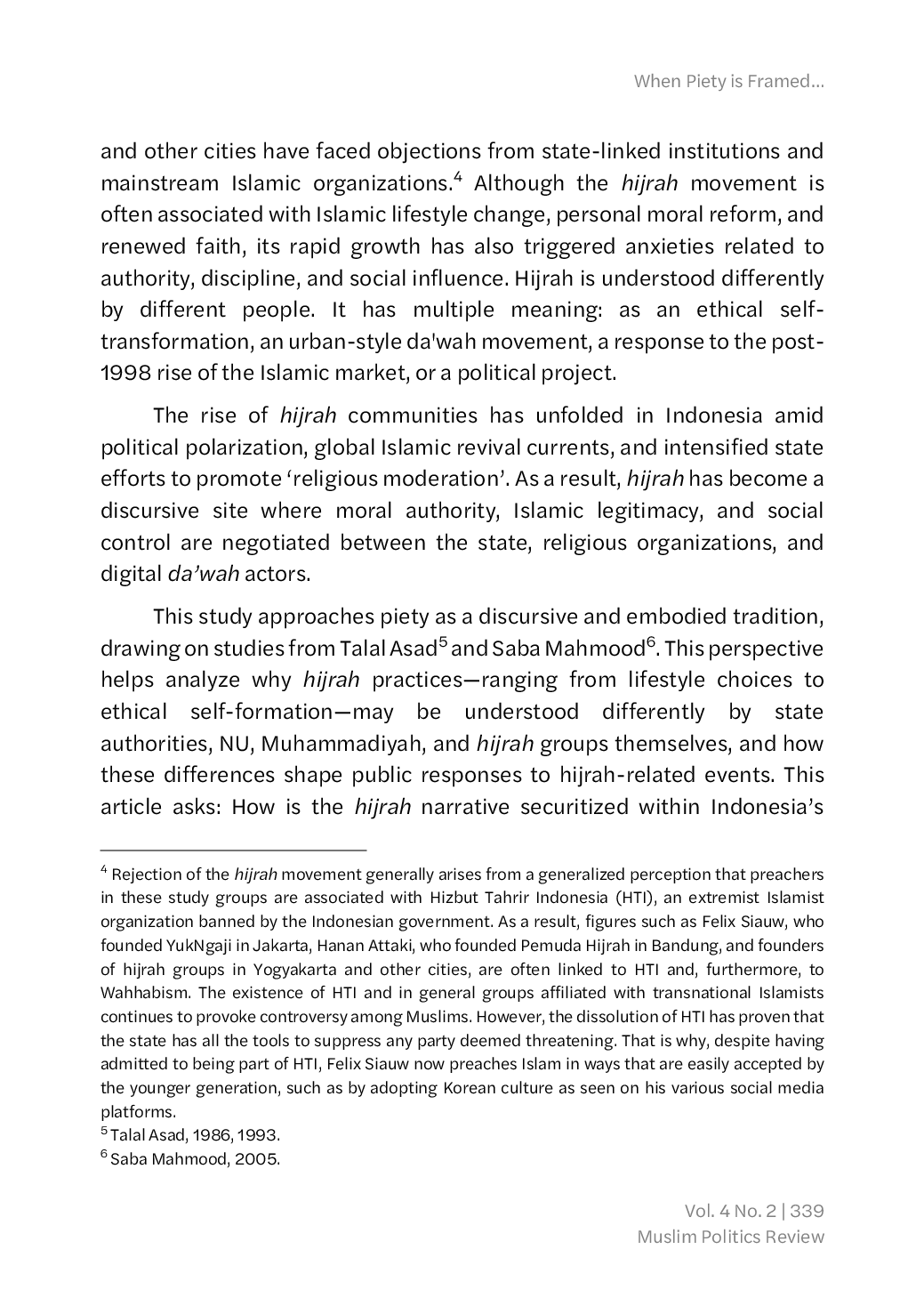 JURIS When Piety is Framed as Threatening The Hijrah Movement within the Politics of Religious Moderation in Indonesia