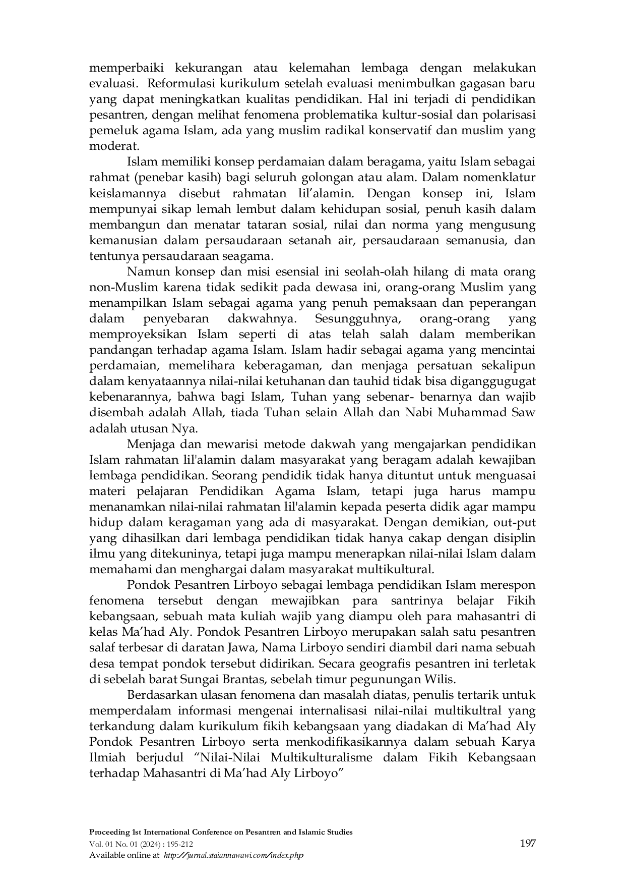 JURIS Nilai Multikulturalisme Fikih Kebangsaan Ma had Aly Lirboyo Kediri