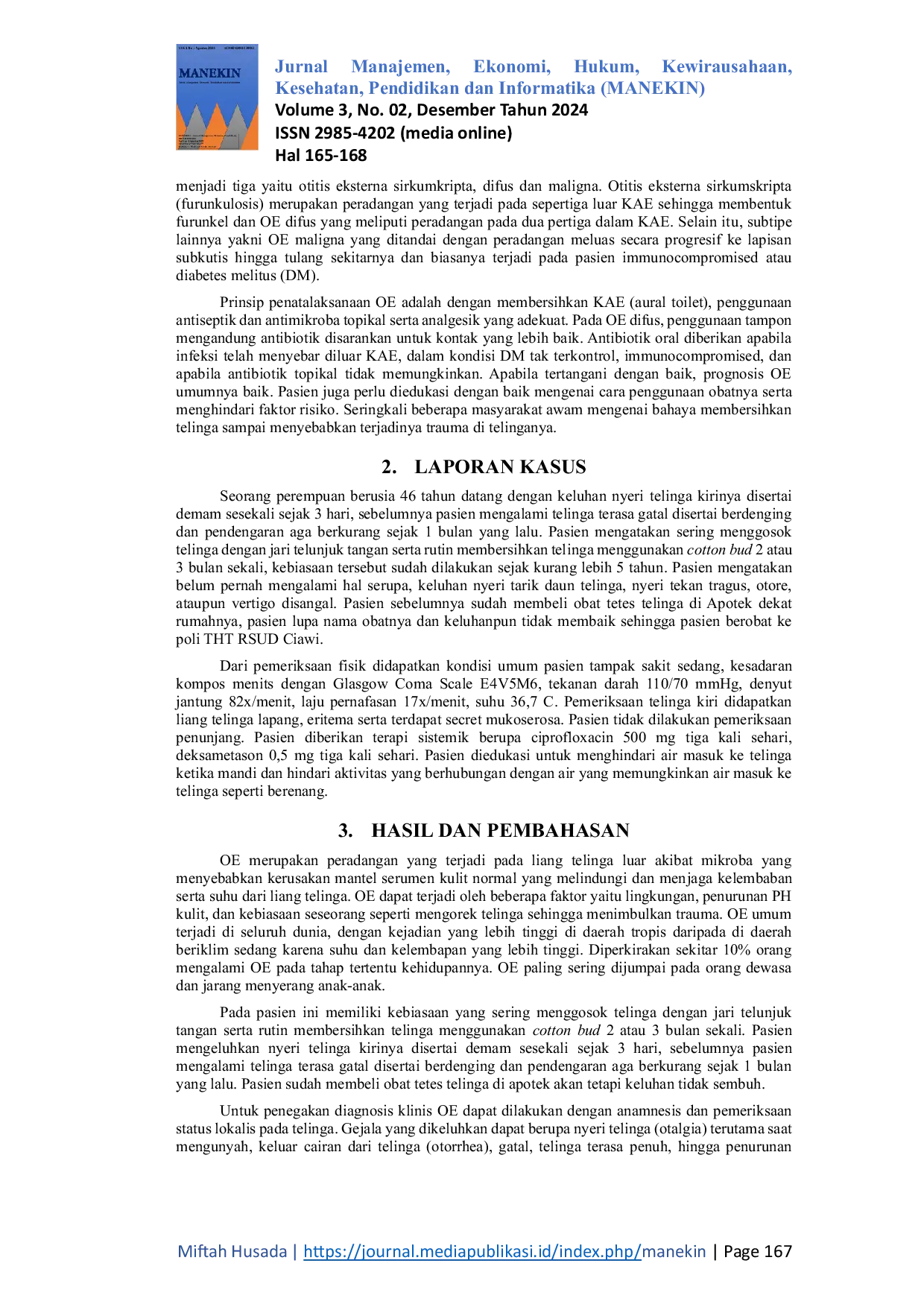 JURIS Laporan Kasus Otitis Eksterna