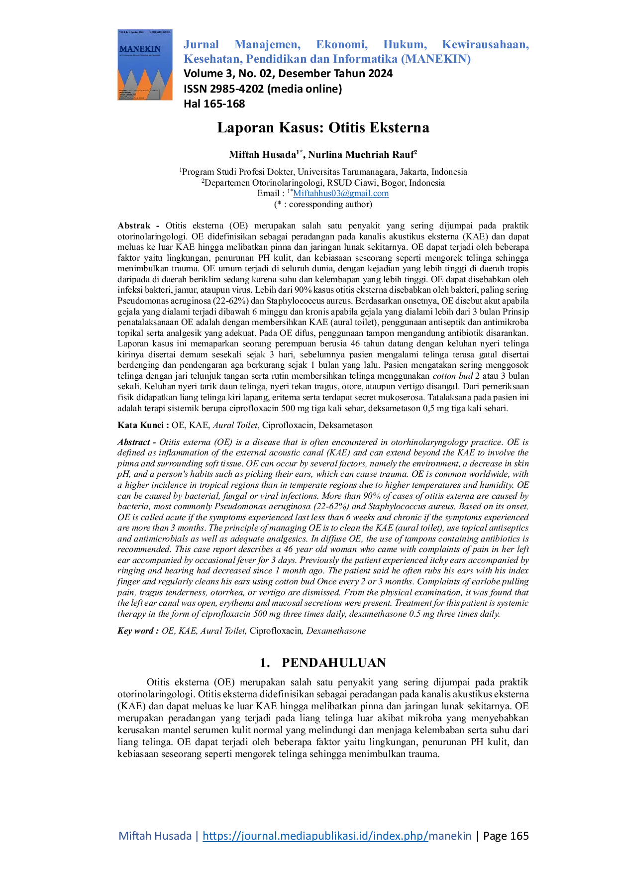 JURIS Laporan Kasus Otitis Eksterna