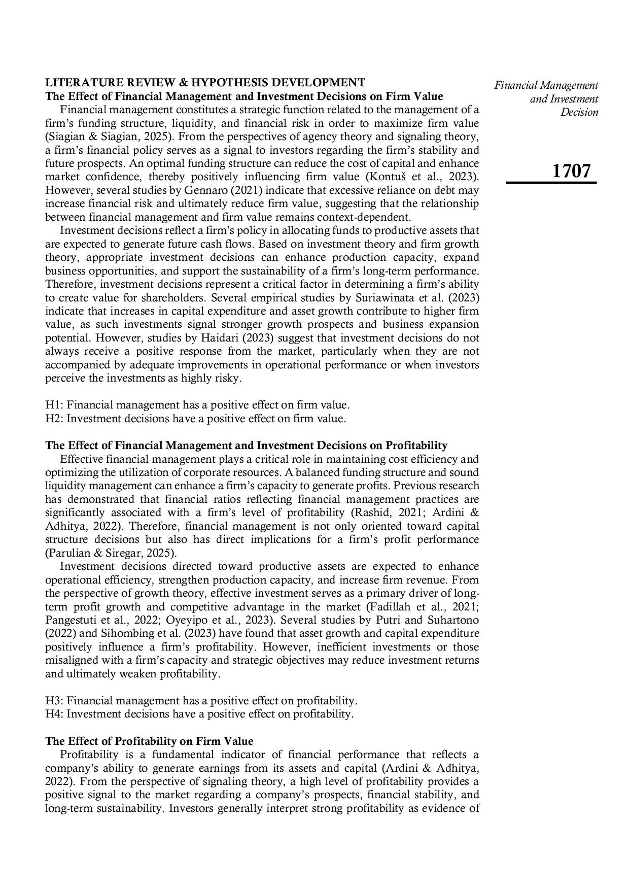 JURIS The Effect of Financial Management and Investment Decision on Firm Value with Profitability as a Mediating Variable
