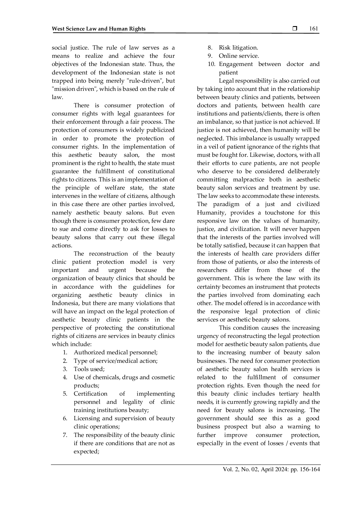 JURIS Protection Consumers Against Beauty Salons In Performing Invasive Actions