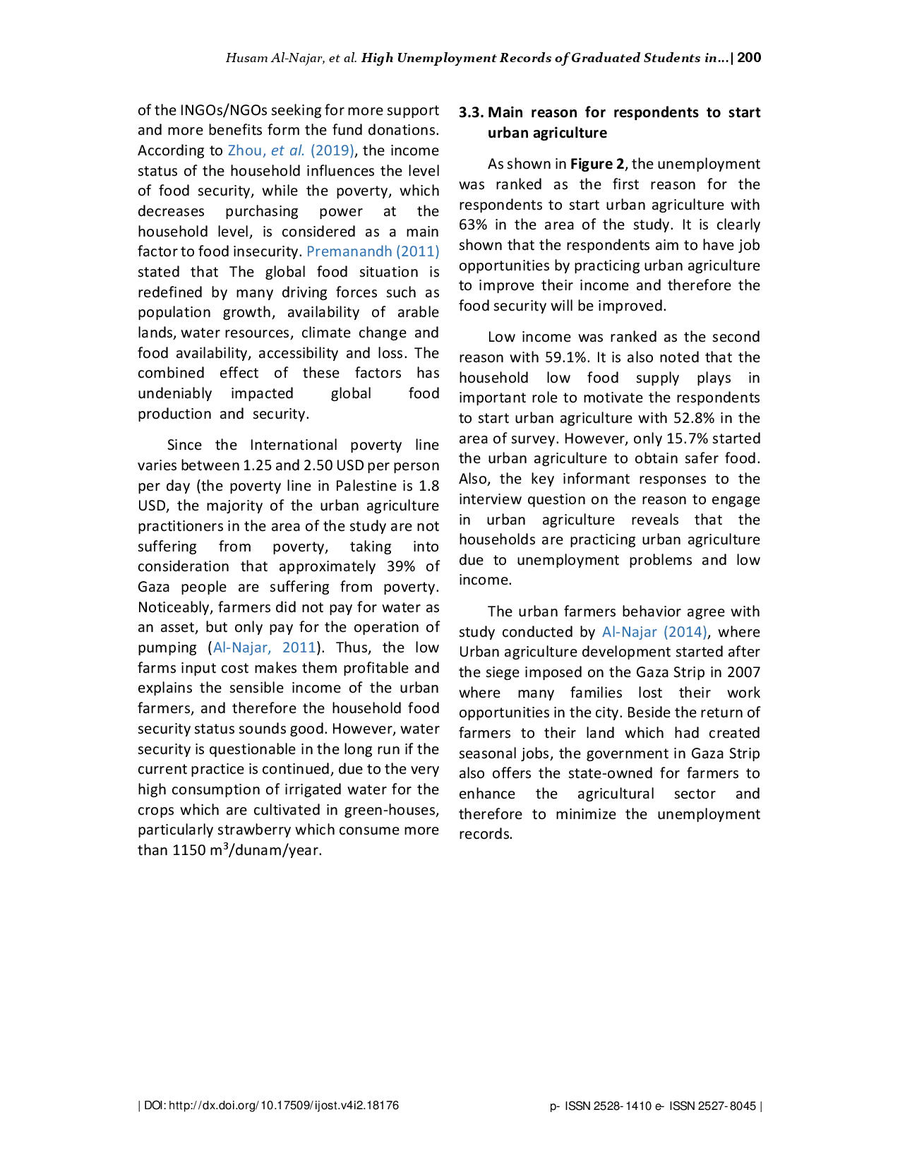 juris High Unemployment Records of Graduated Students in the Development of Urban Agriculture in the Gaza Strip