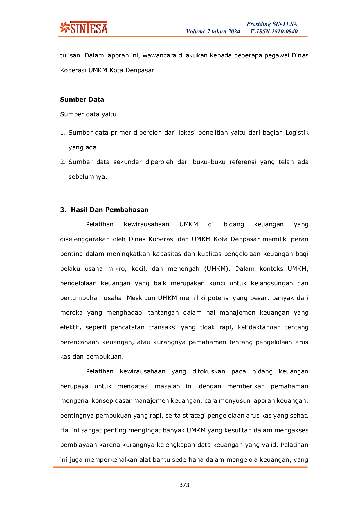 JURIS Analisis Peran Pelatihan Kewirausahaan Umkm Di Bidang Keuangan Studi Kasus Dinas Koperasi Umkm Kota Denpasar