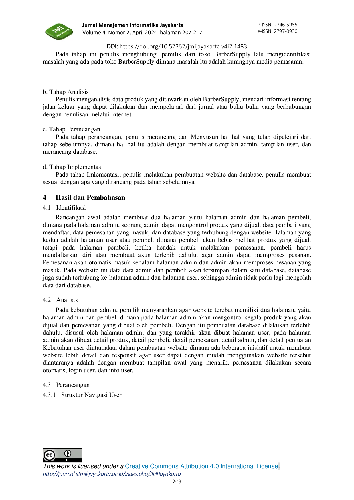 JURIS Rancang Bangun Sistem Penjualan Alat Potong Rambut Berbasis Web Dengan Metode System Development Life Cycle SdLC