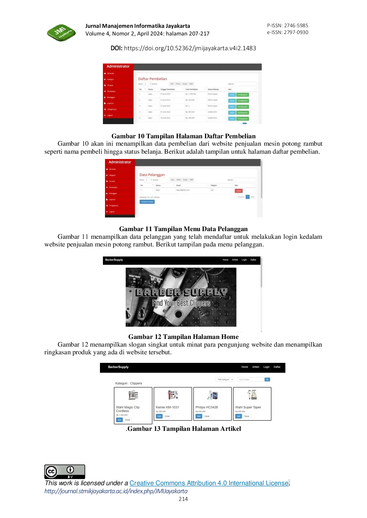 JURIS Rancang Bangun Sistem Penjualan Alat Potong Rambut Berbasis Web Dengan Metode System Development Life Cycle SdLC