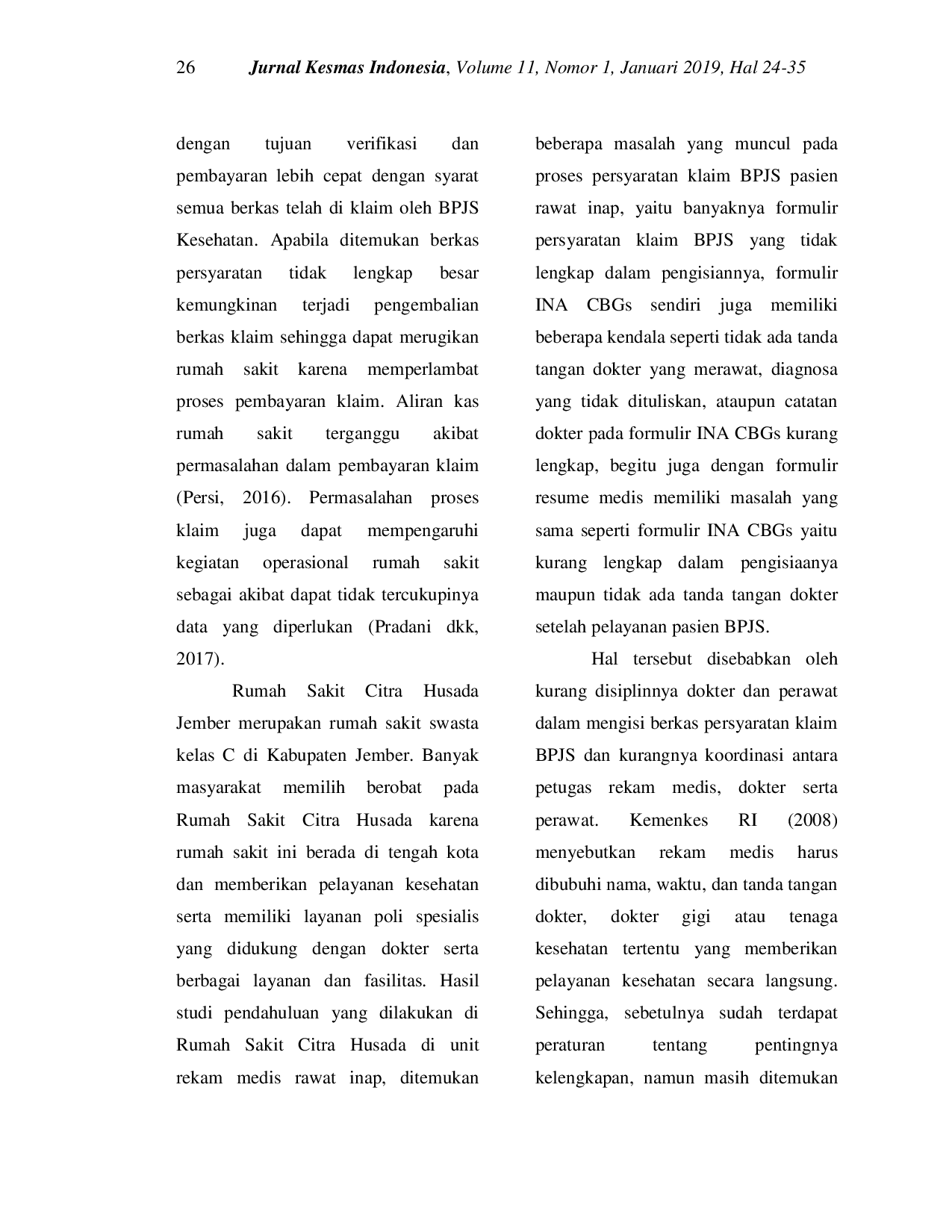 JURIS Optimalisasi Manajemen Penanganan Klaim Pending Pasien BPJS Rawat Inap Di Rumah Sakit Citra Husada Jember