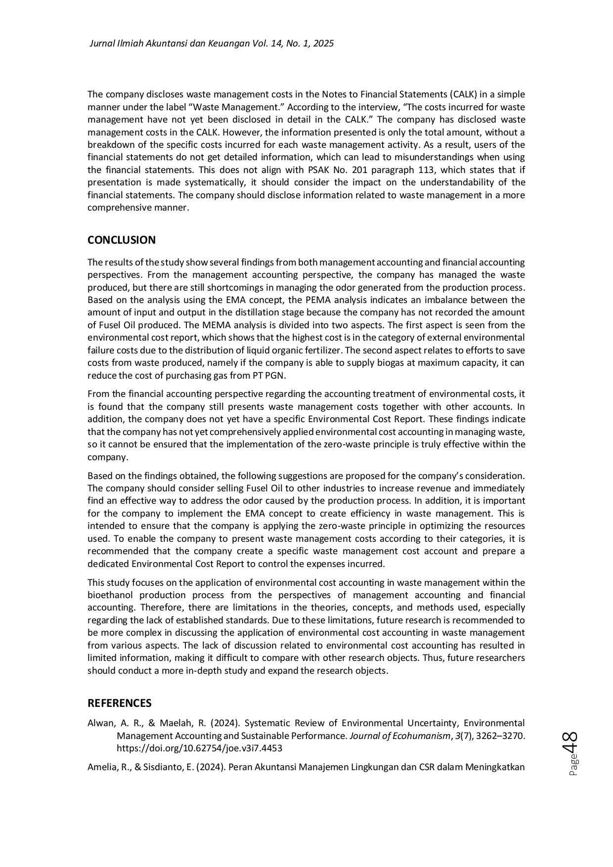 juris The Implementation of Environmental Cost Accounting in Waste Management in the Bioethanol Industry