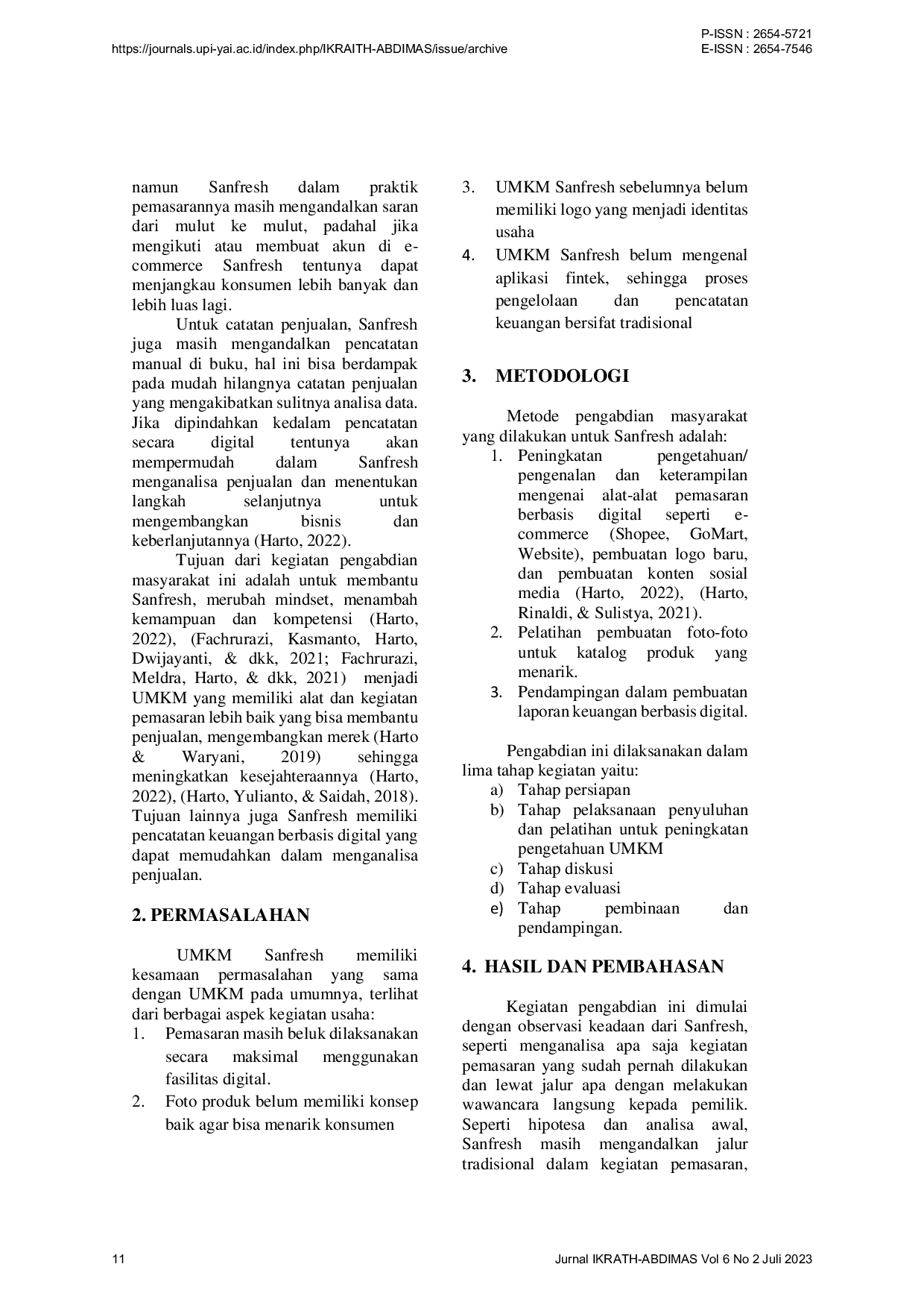 JURIS Transformasi Bisnis UMKM Sanfresh Melalui Digitalisasi Bisnis Pasca Covid 19