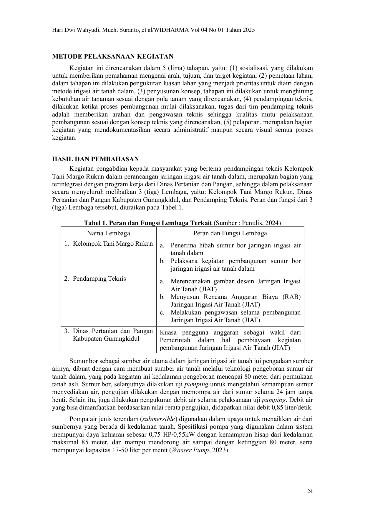 JURIS Pendampingan Teknis Kelompok Tani Margo Rukun dalam Perancangan Jaringan Irigasi Air Tanah Dalam