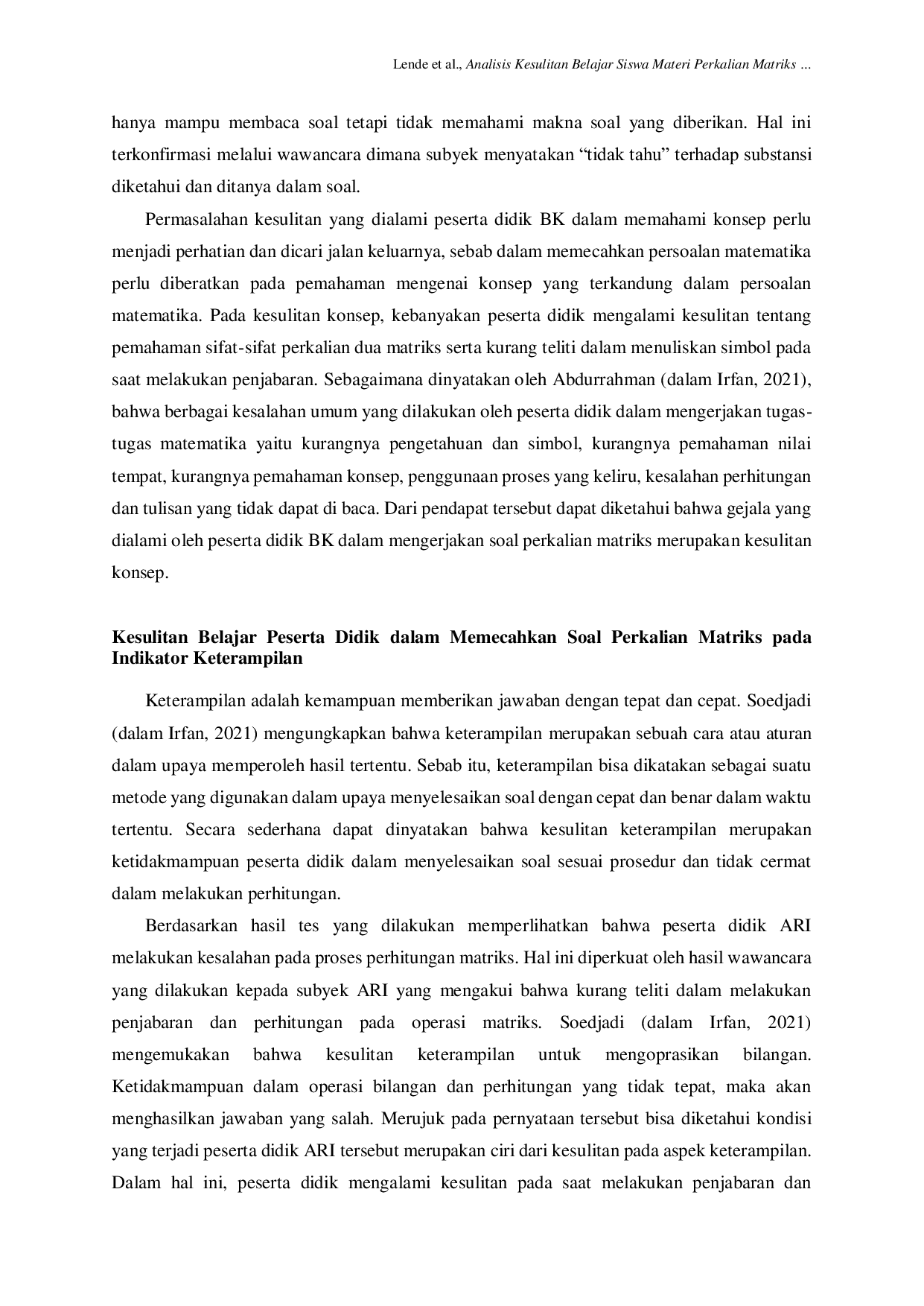 JURIS Analisis Kesulitan Belajar Siswa Materi Perkalian Matriks di Kelas XI SMAK ST Dominikus Tambolaka