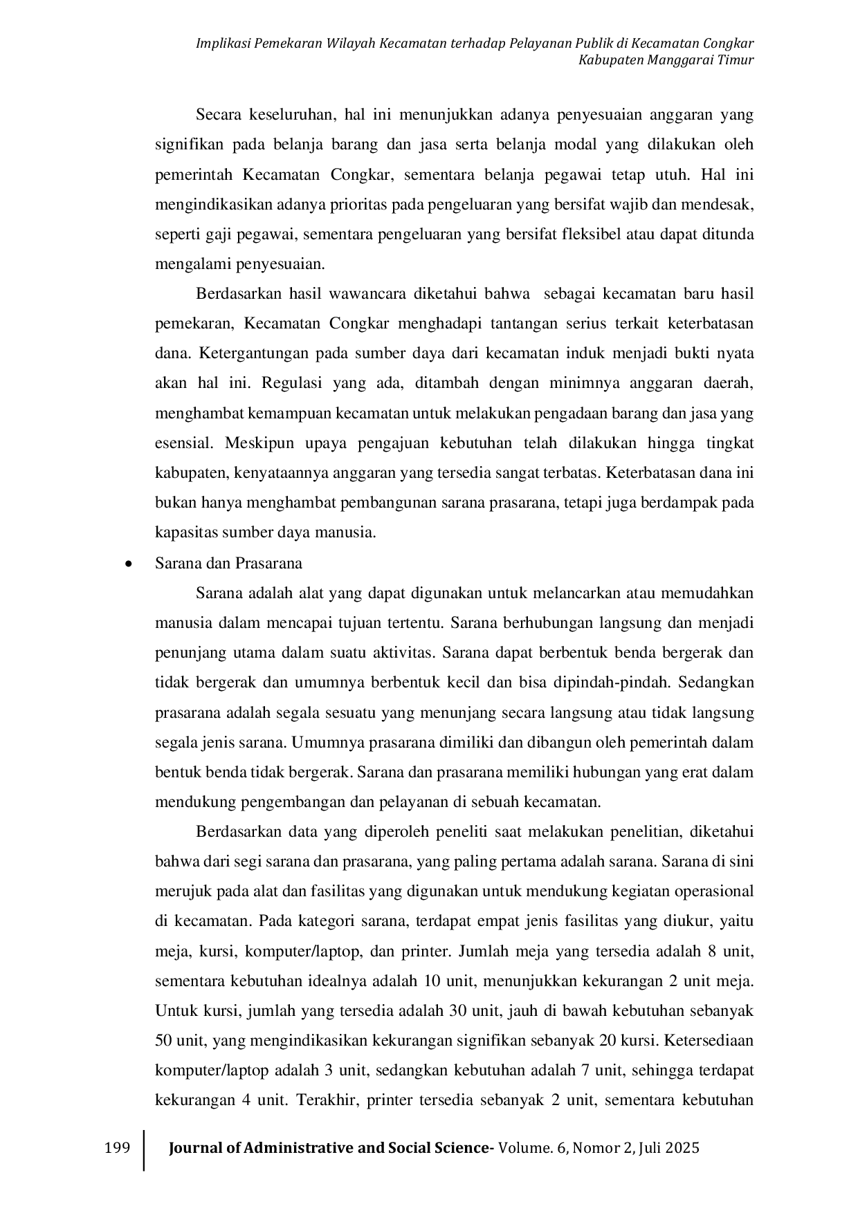 JURIS Implikasi Pemekaran Wilayah Kecamatan Terhadap Pelayanan Publik Di Kecamatan Congkar Kabupaten Manggarai Timur