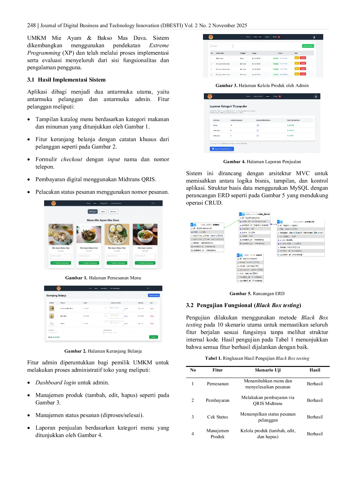 JURIS Development of a Web Based Food Ordering System for MSMEs Using the Laravel Framework