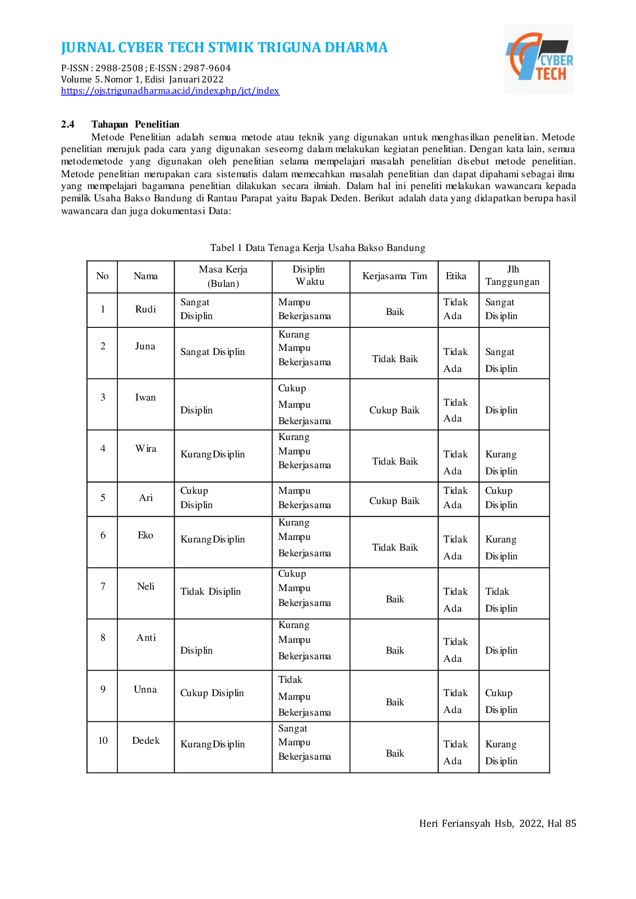 JURIS Sistem Pendukung Keputusan Pemilihan Pemberhentian Tenaga Kerja Menggunakan Metode MAUT Pada Usaha Bakso Bandung