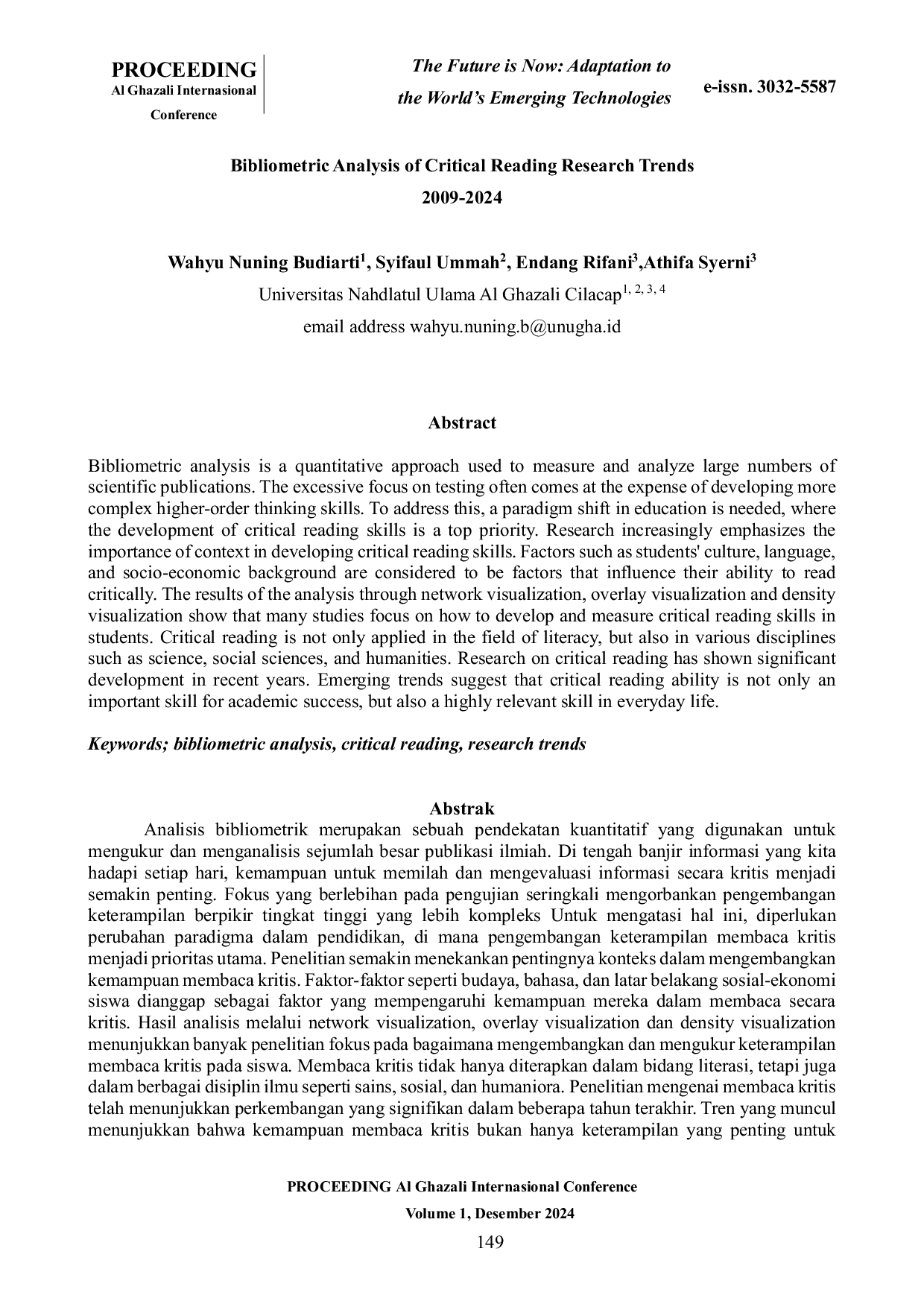 JURIS A Bibliometric Analysis of Critical Reading Research Trends 2009 2024