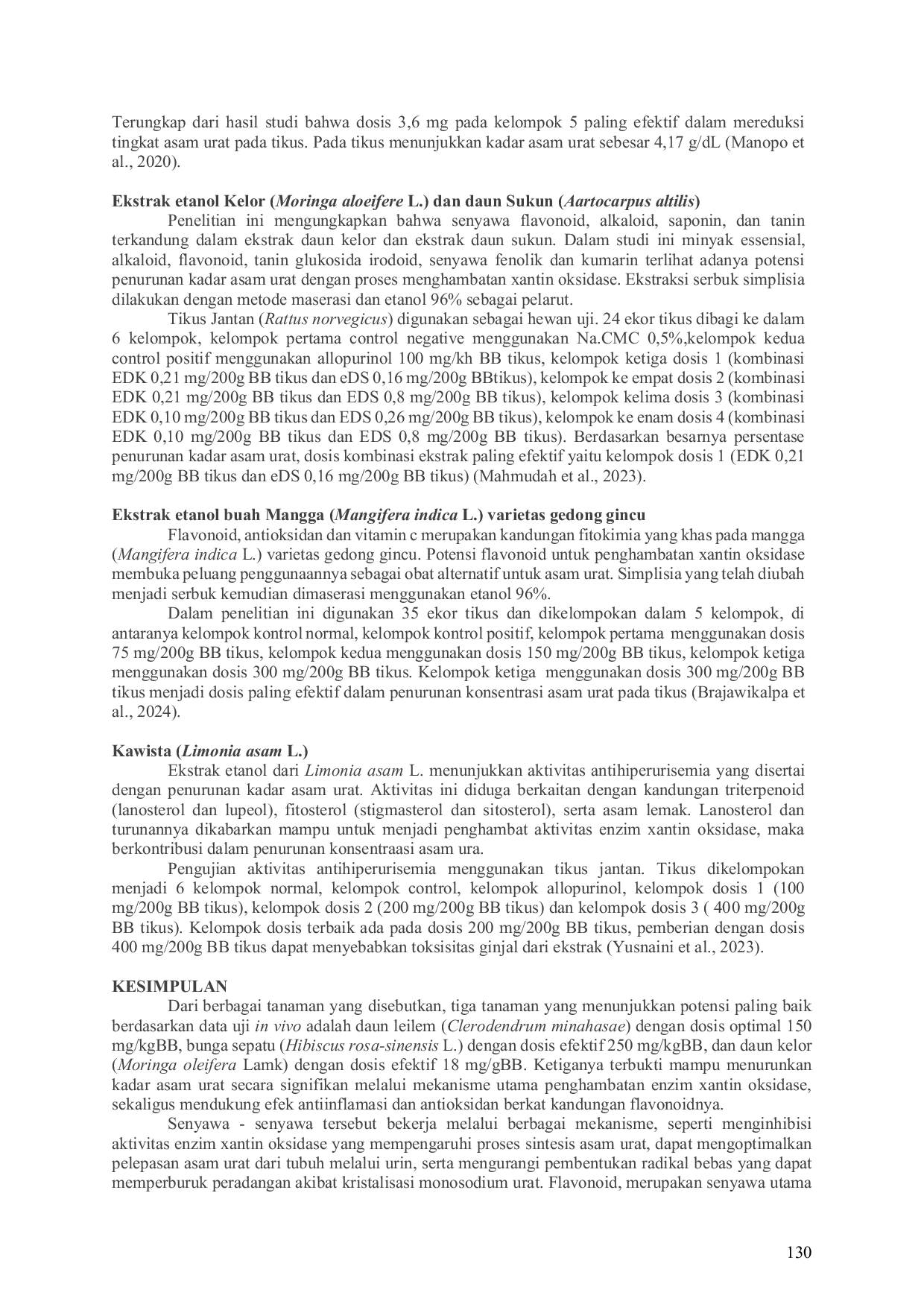 JURIS Review Artikel Potensi Tanaman Obat Dalam Mengatasi Hiperuresemia