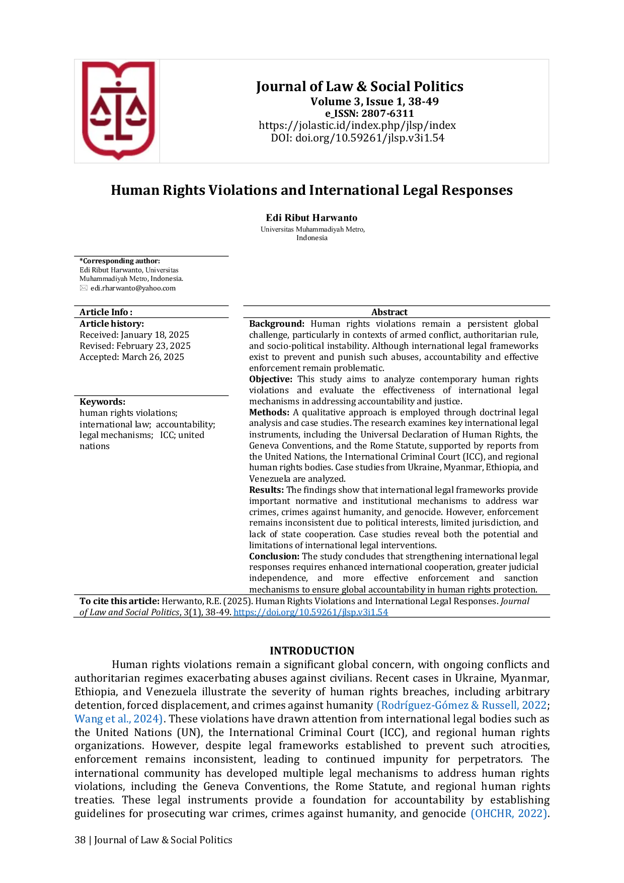 JURIS Human Rights Violations and International Legal Responses