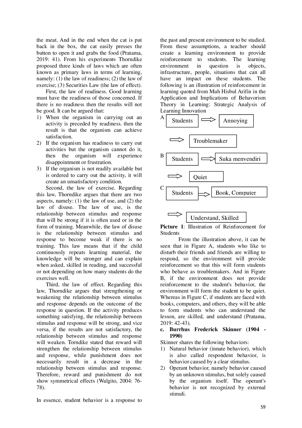 JURIS Behavioristic Theory in the Scope of Education